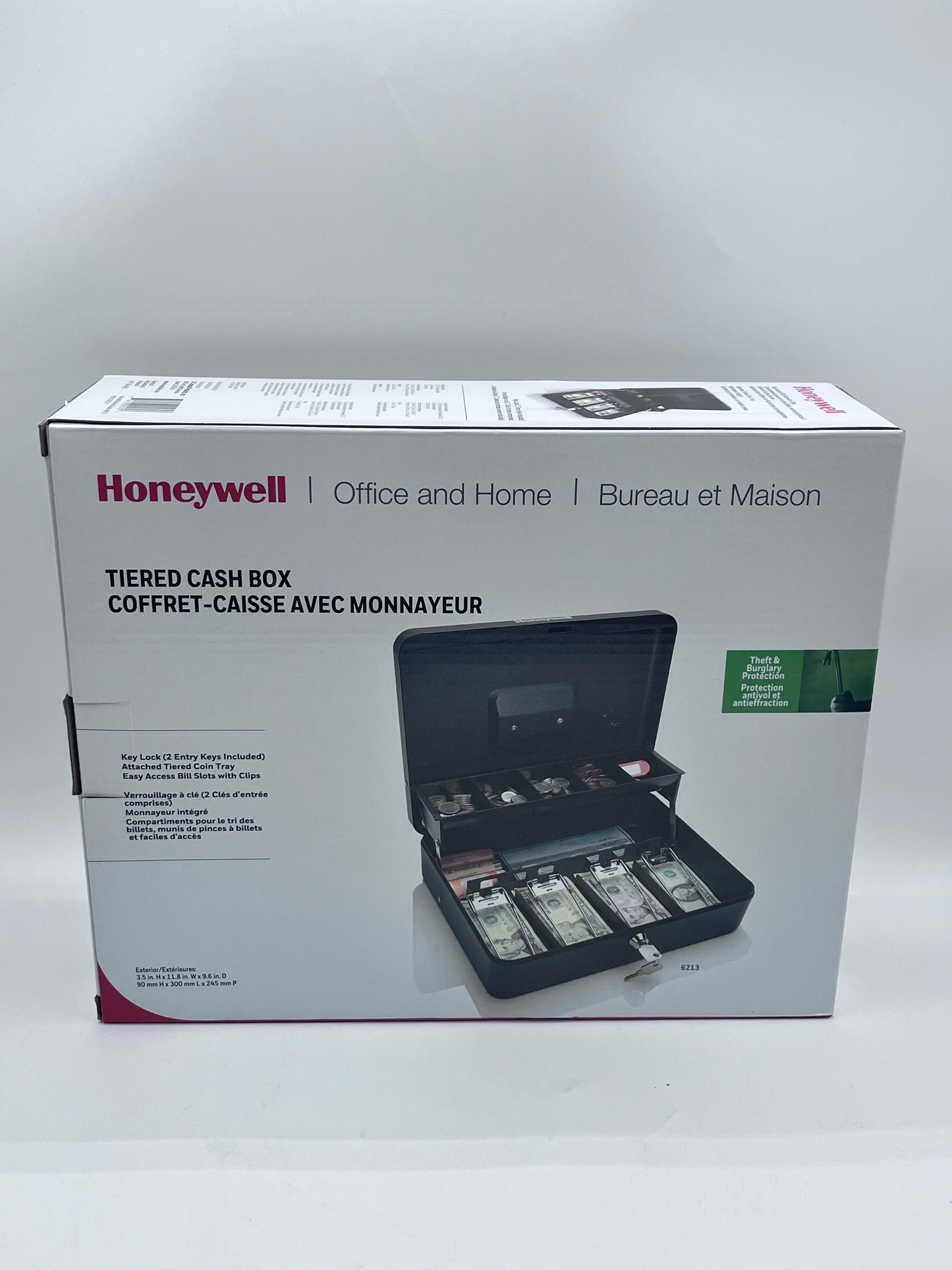 Honeywell Tiered Cash Box - Black