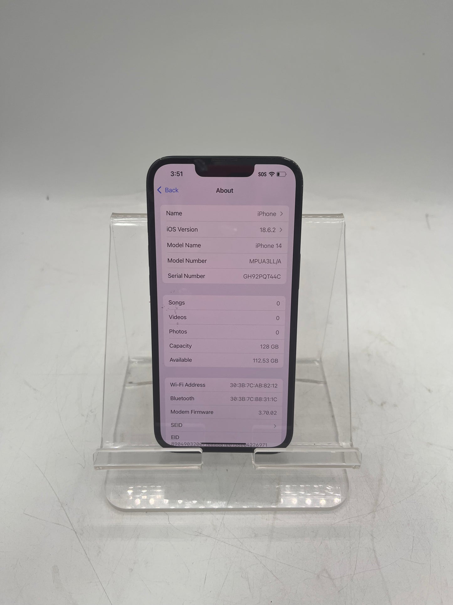 T-Mobile Apple iPhone 14 MPUA3LL/A A2649 128GB - Blue READ