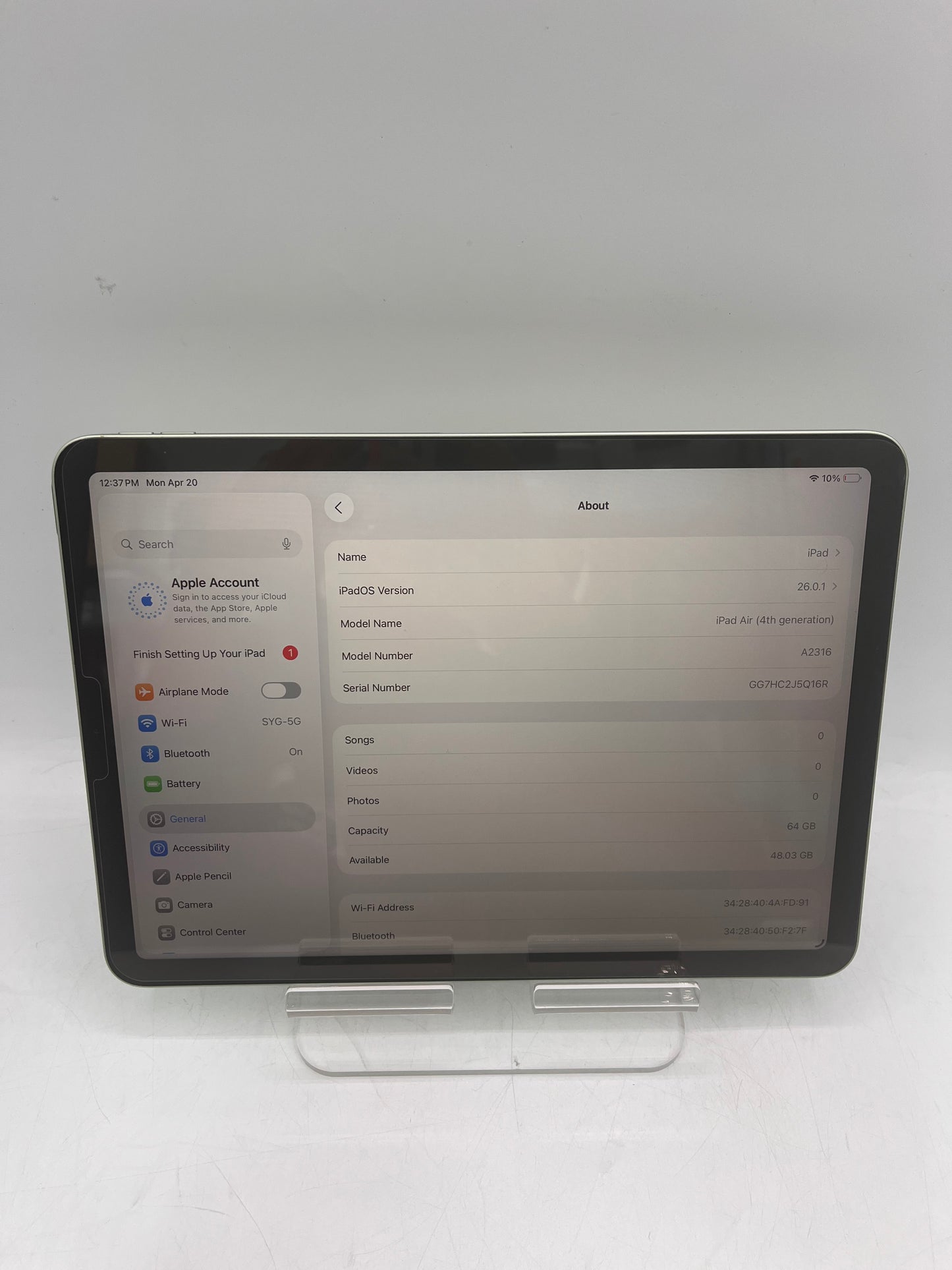 Apple iPad Air 4th Gen A2316 MYFR2LL/A 64GB with Apple Pencil 2nd Gen Wi-Fi Only - Green