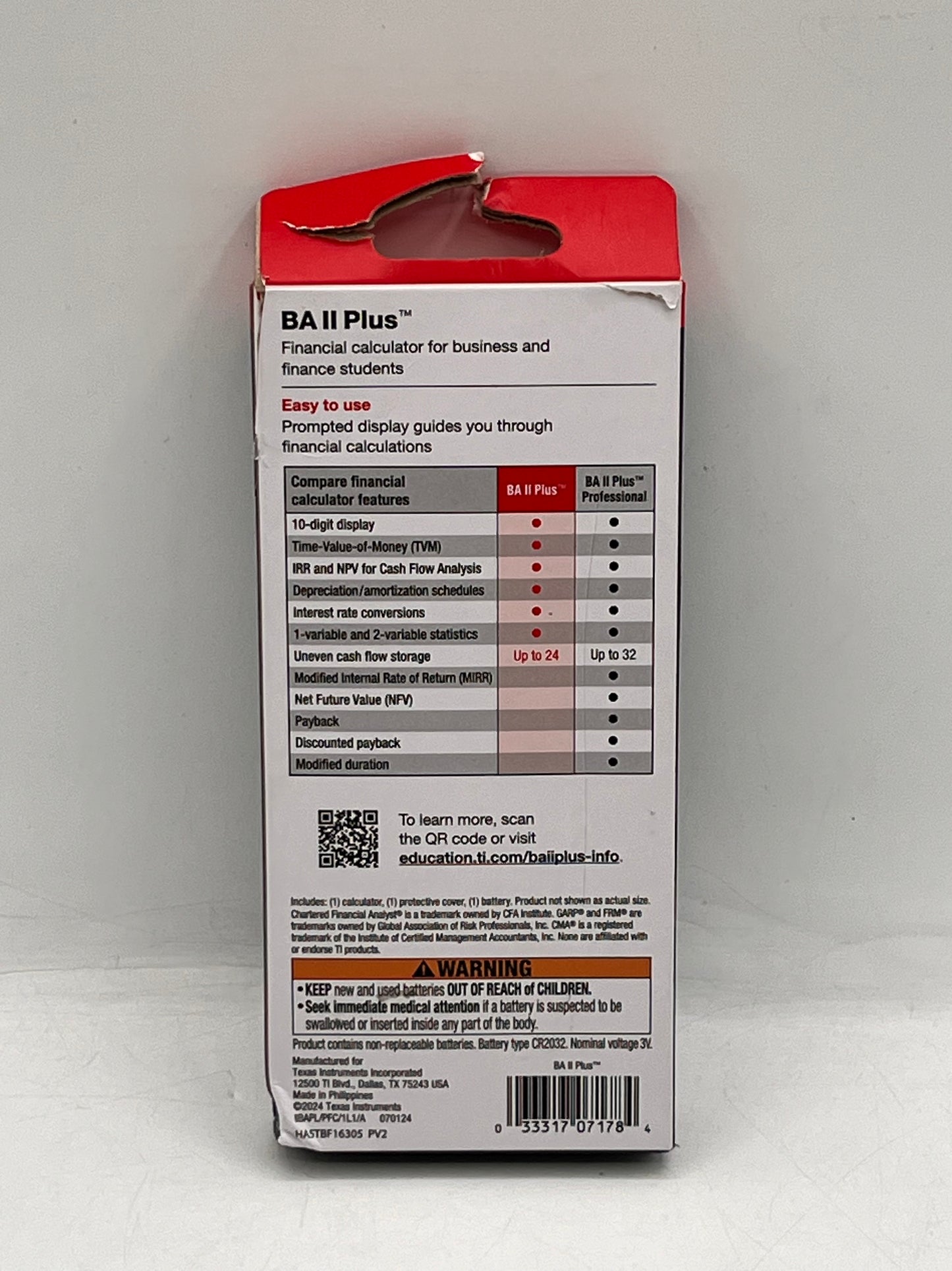 TEXAS INSTRUMENTS BA II Plus Calculator - Black