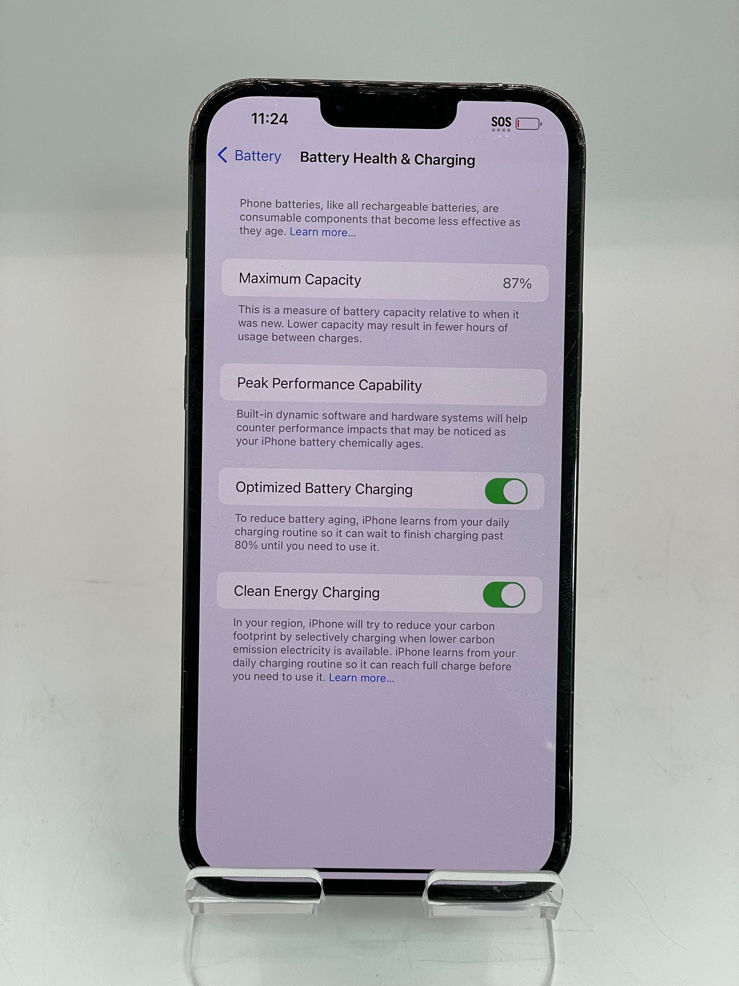 Apple iPhone 13 Pro Max 128GB Unlocked - Green - Cracked Back 87% Battery