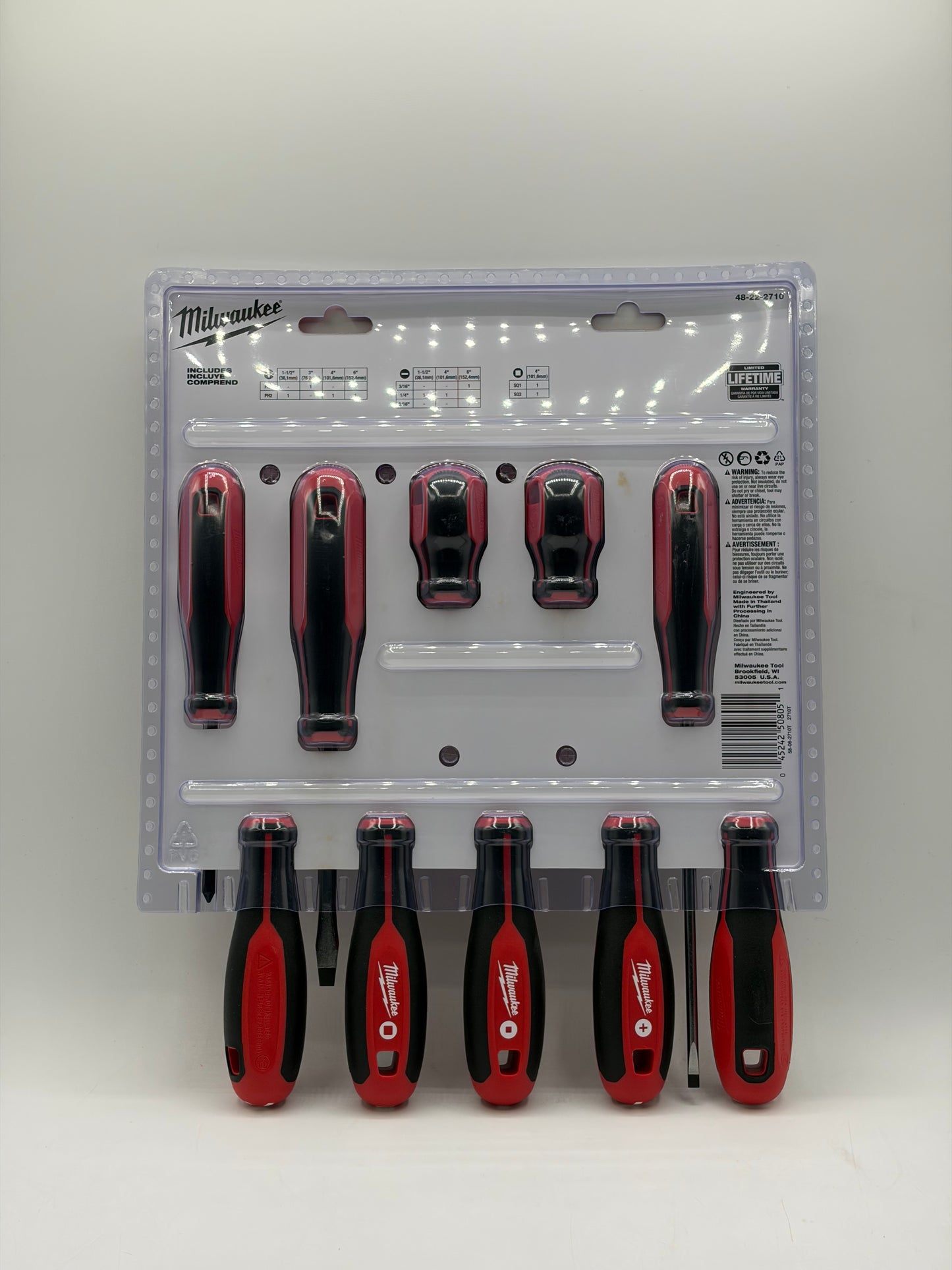 Milwaukee 10 Piece Screwdriver Set High-Leverage Handle Magnetic Tip 48-22-2710