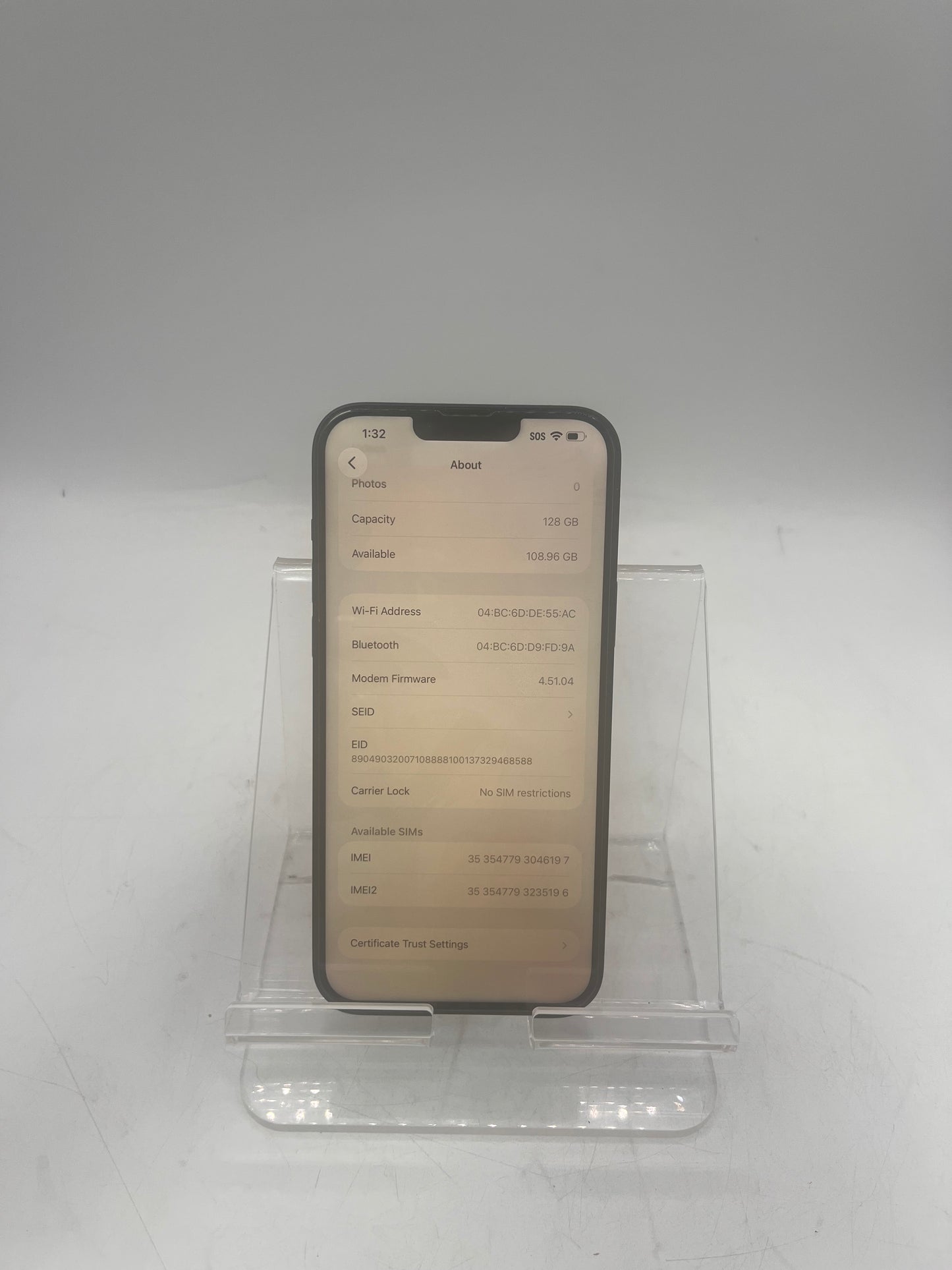 Unlocked Apple iPhone 14 Plus MQ623LL/A A2632 128GB Black 89% Battery Health