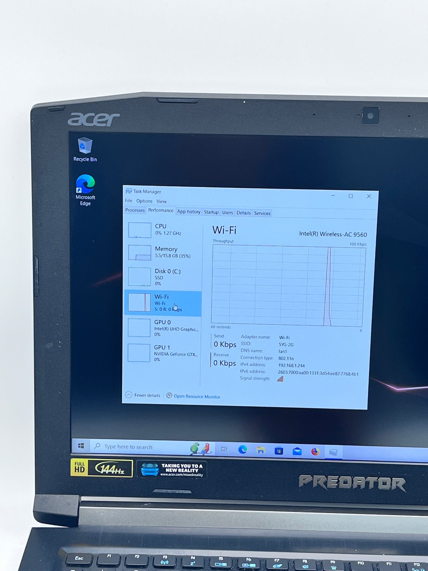 Acer Predator Helios 300 PH315-51 15.6" i7-8750H 16GB 256GB