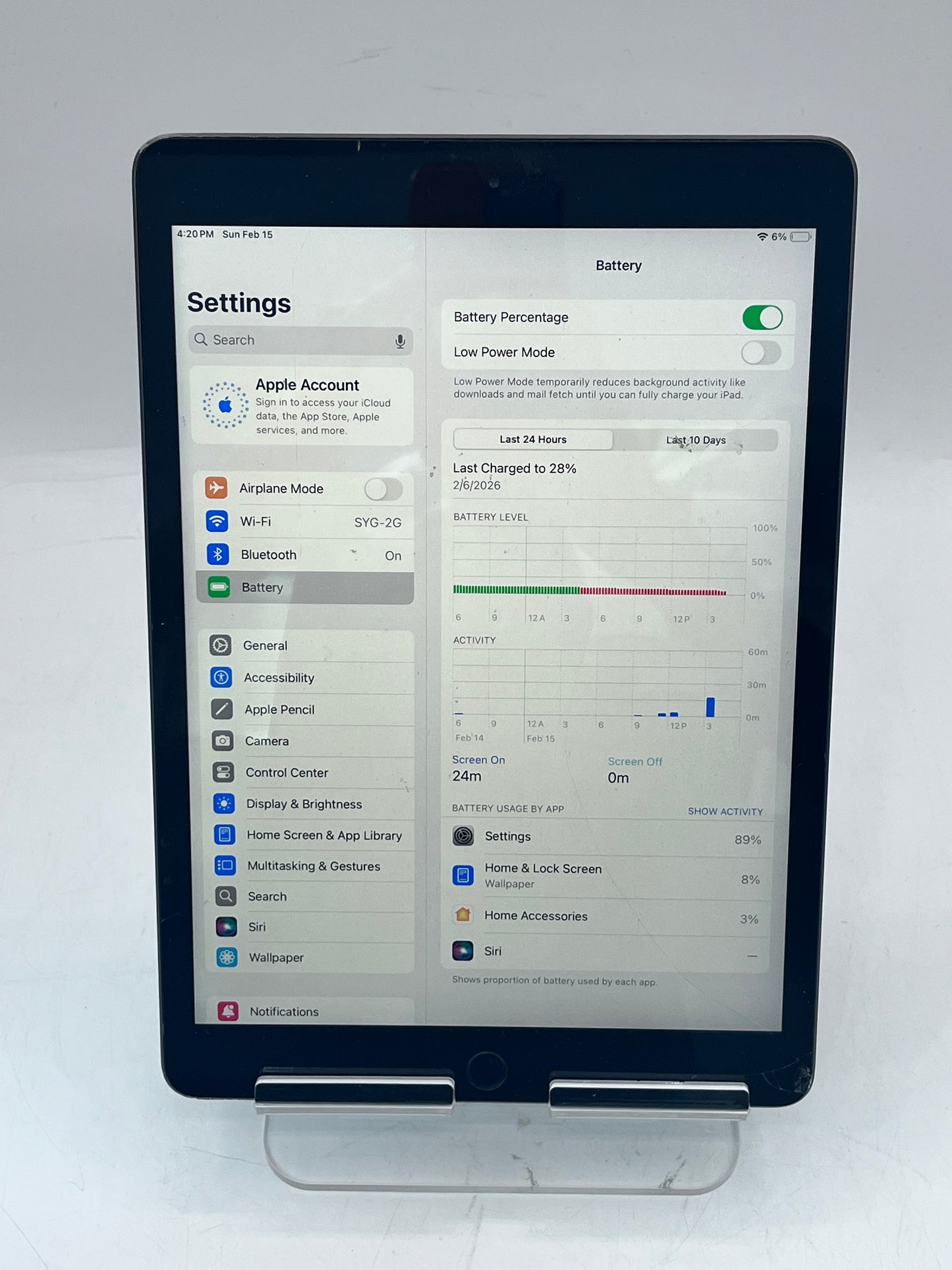 Apple iPad 8th Gen 32GB Wi-Fi Only A2270 MYL92LL/A Space Gray
