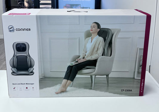 Comfier Shiatsu Back Massager Tissue Kneading Massage Seat Cushion Black New