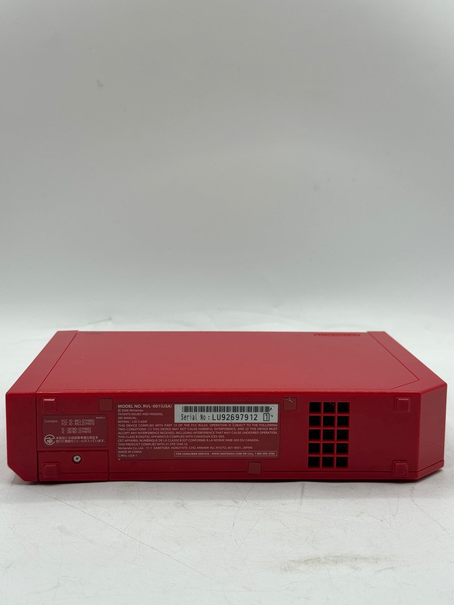 Nintendo Wii RVL 101 Red Video Game System Console Tested Free Shipping