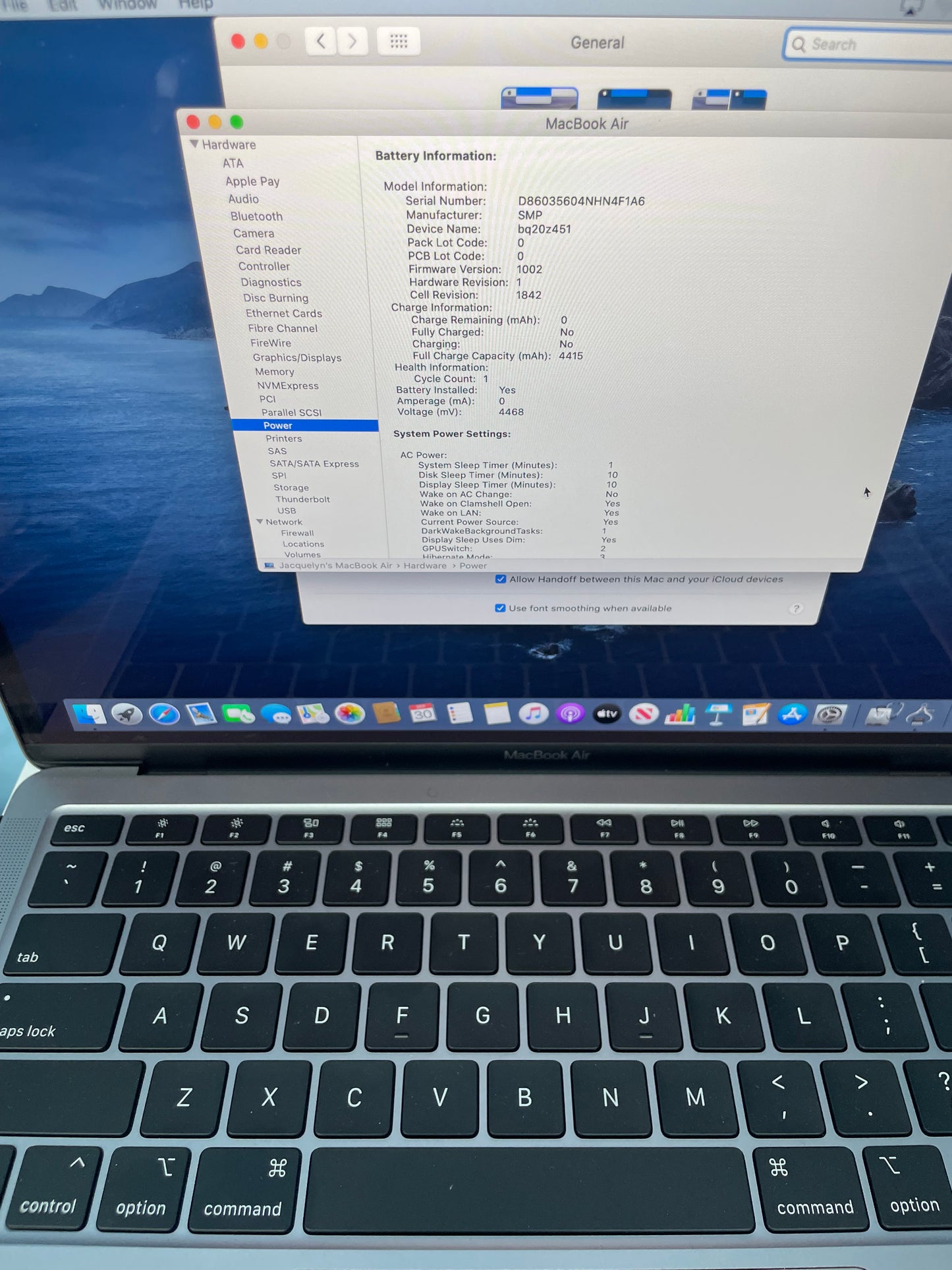 2020 Apple MacBook Air Retina 13" i3 8GB 256GB A2179 Silver - BAD BATT READ