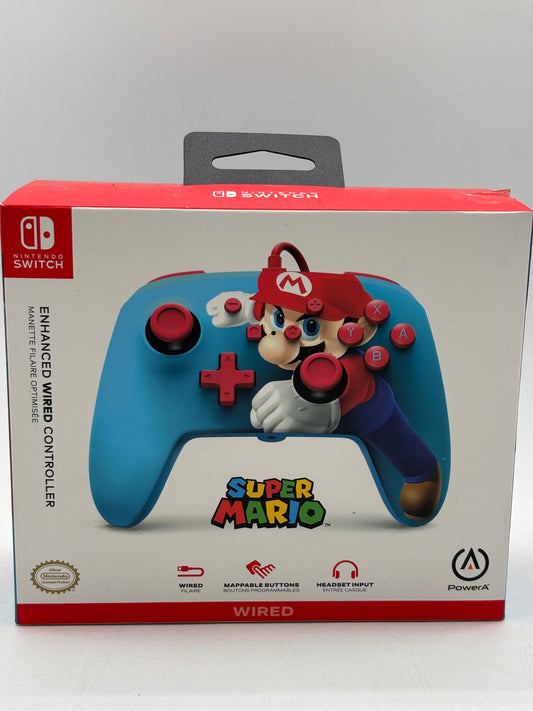 PowerA Enhanced Wired Controller Nintendo Switch--(Super Mario Edition, Blue)