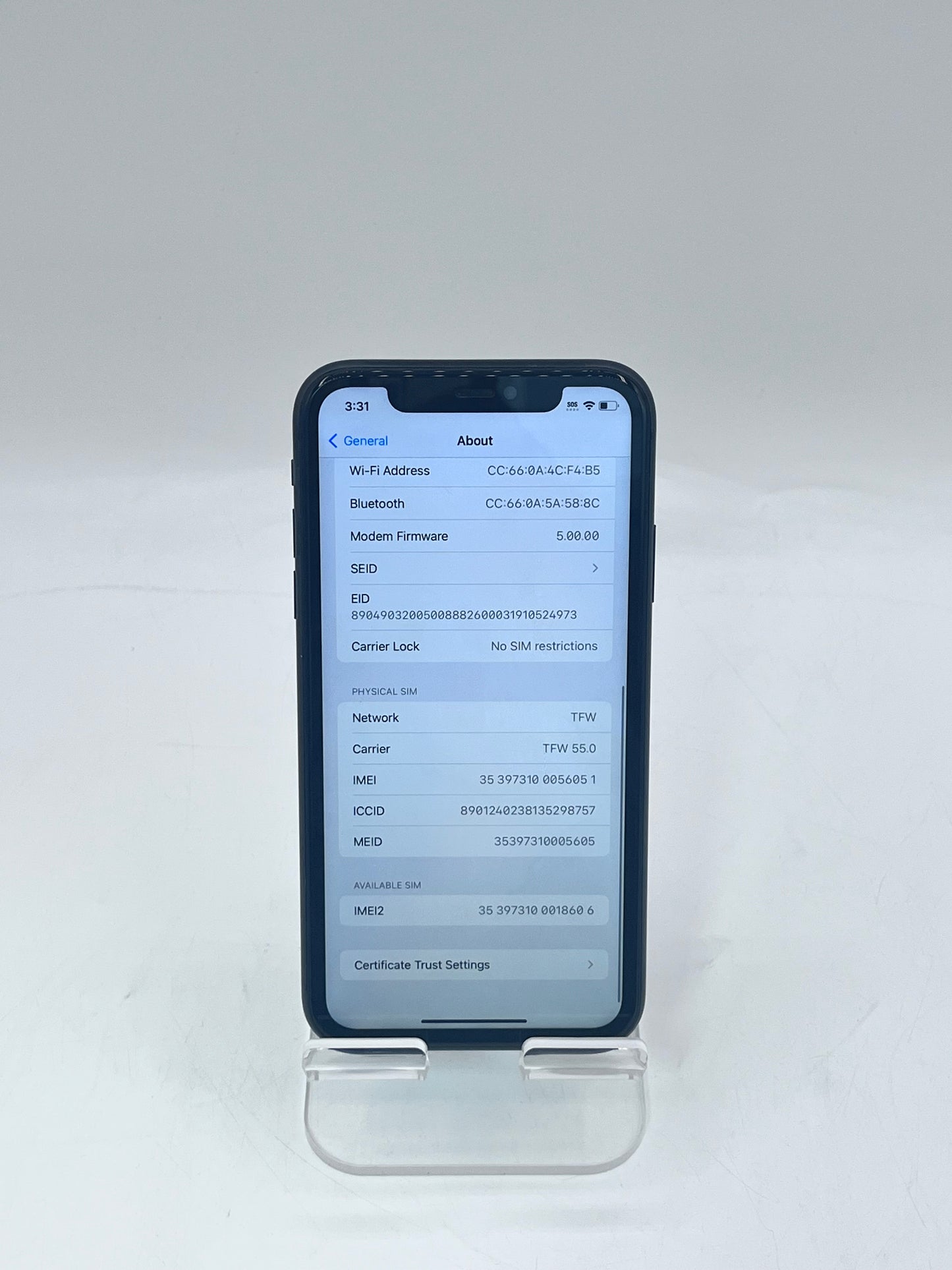 Unlocked Apple iPhone 11 6.1" MWKM2LL/A A2111 64GB 4GB - Black