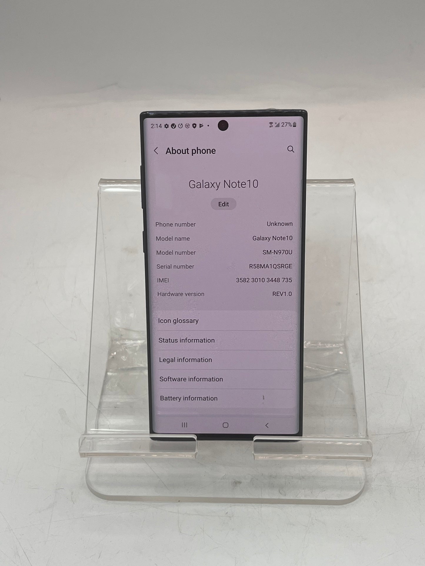 Unlocked Samsung Galaxy Note 10 SM-N970U 256GB Black