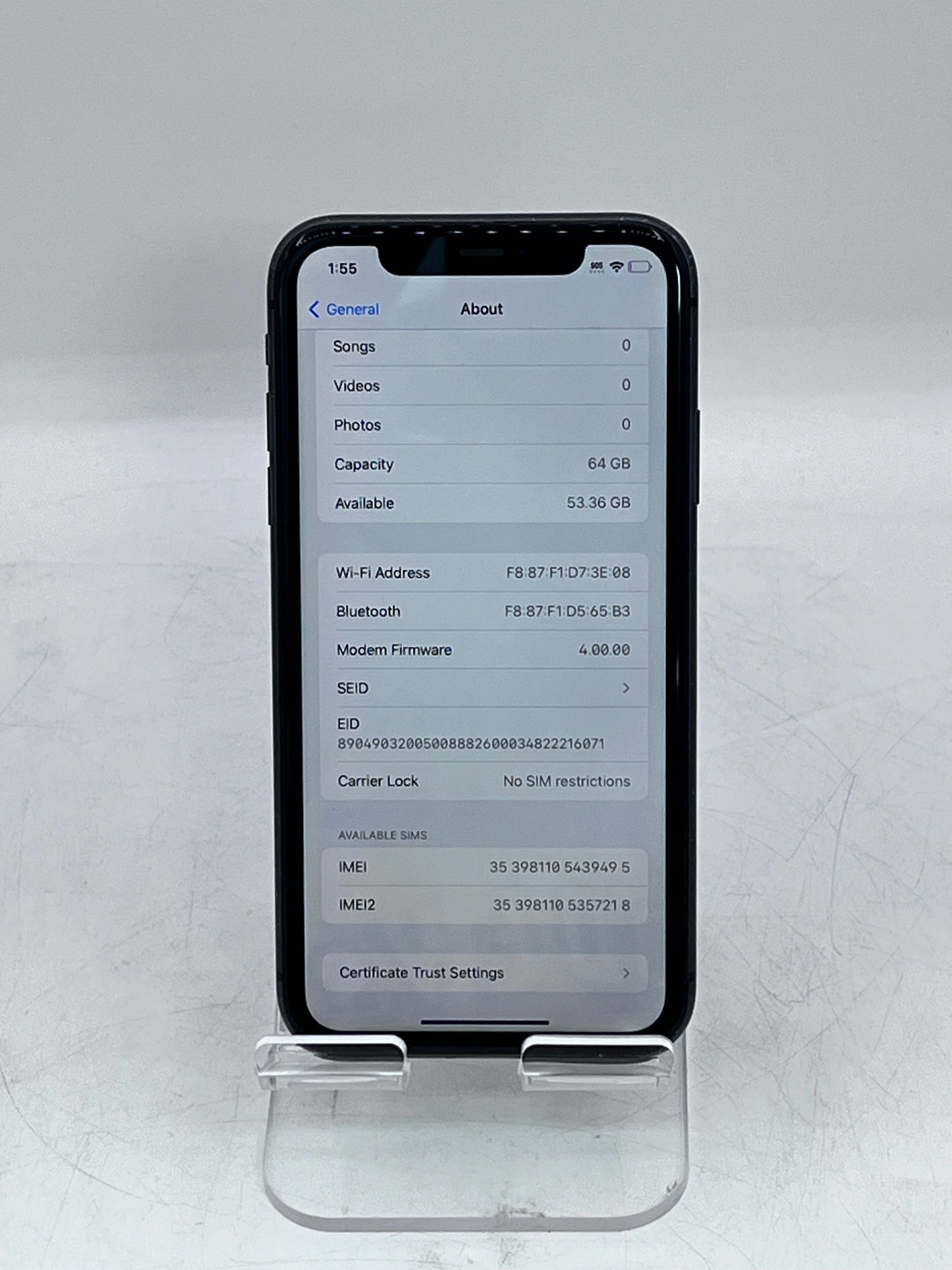 Apple iPhone 11 - 64GB - Black - Unlocked - Service Battery - Clean IMEI