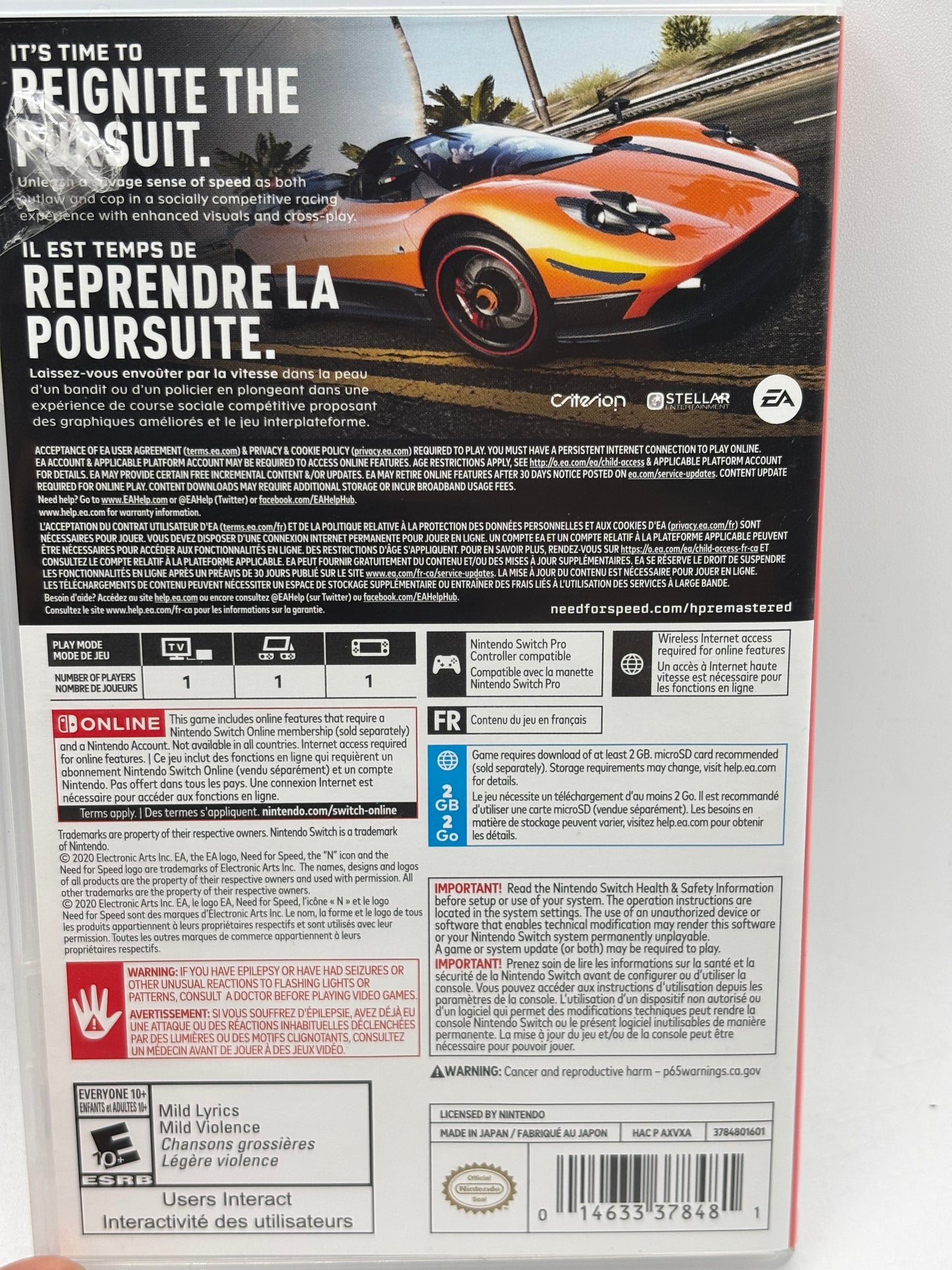 Need for Speed: Hot Pursuit Remastered - Nintendo Switch