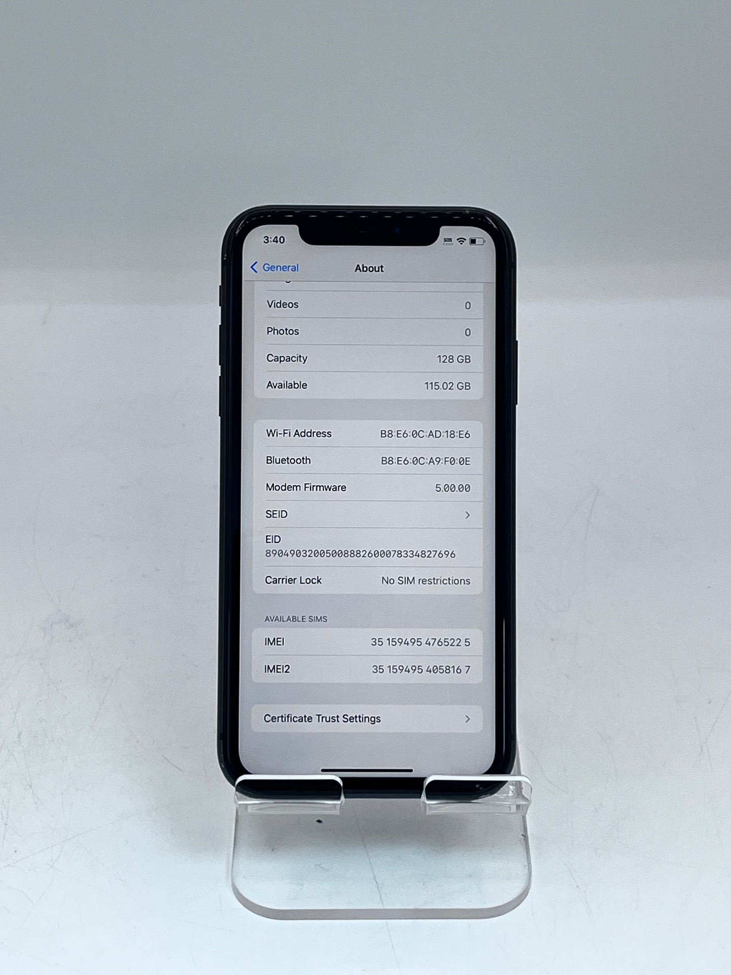 Unlocked Apple iPhone 11 128GB A2111 MHCA3LL/A Black 99% Battery