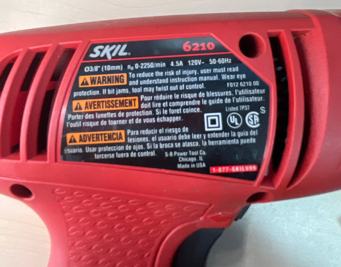 SKIL 6210 Electric Corded Drill 3/8 in 110V - Red