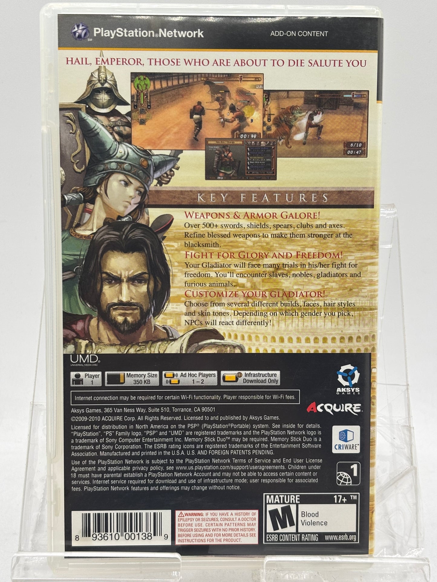 Gladiator Begins for Sony PSP *Tested* Complete CIB Very Clean