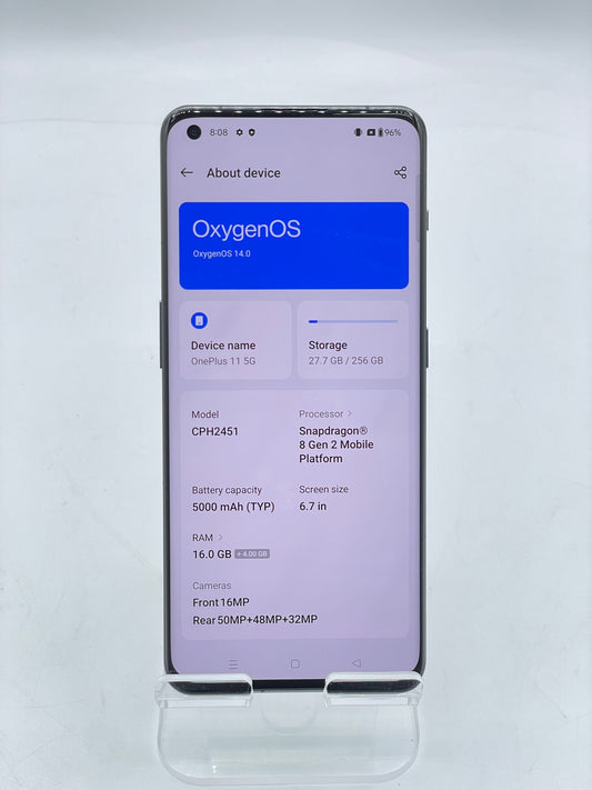 Unlocked OnePlus 11 - 256GB - CPH2451 - Black Smartphone