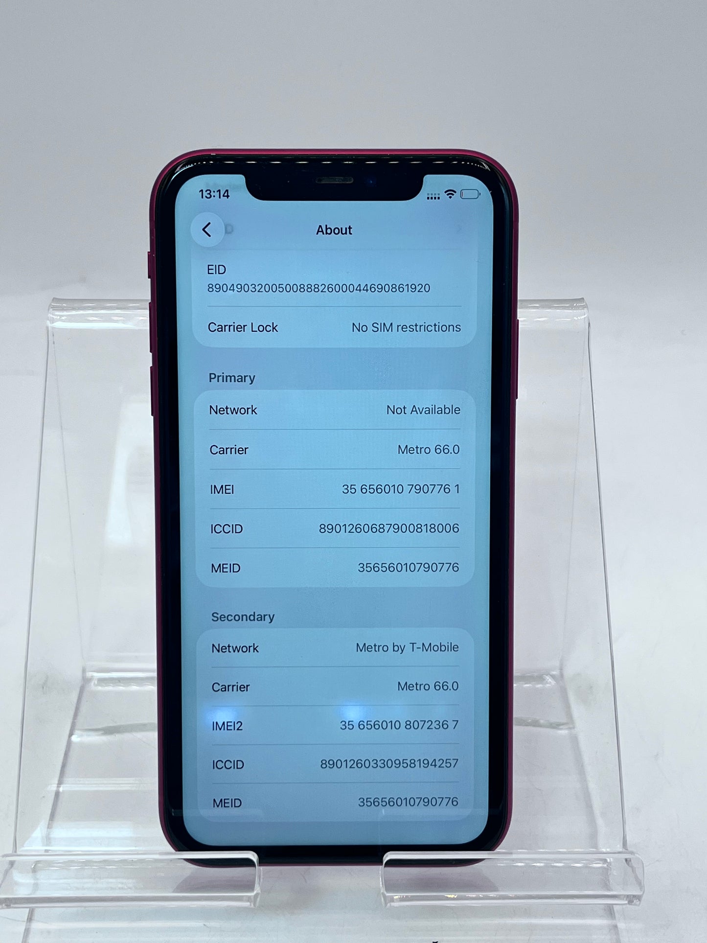 Unlocked Apple iPhone 11 6.1" MWK22LL/A A2111 64GB - Red
