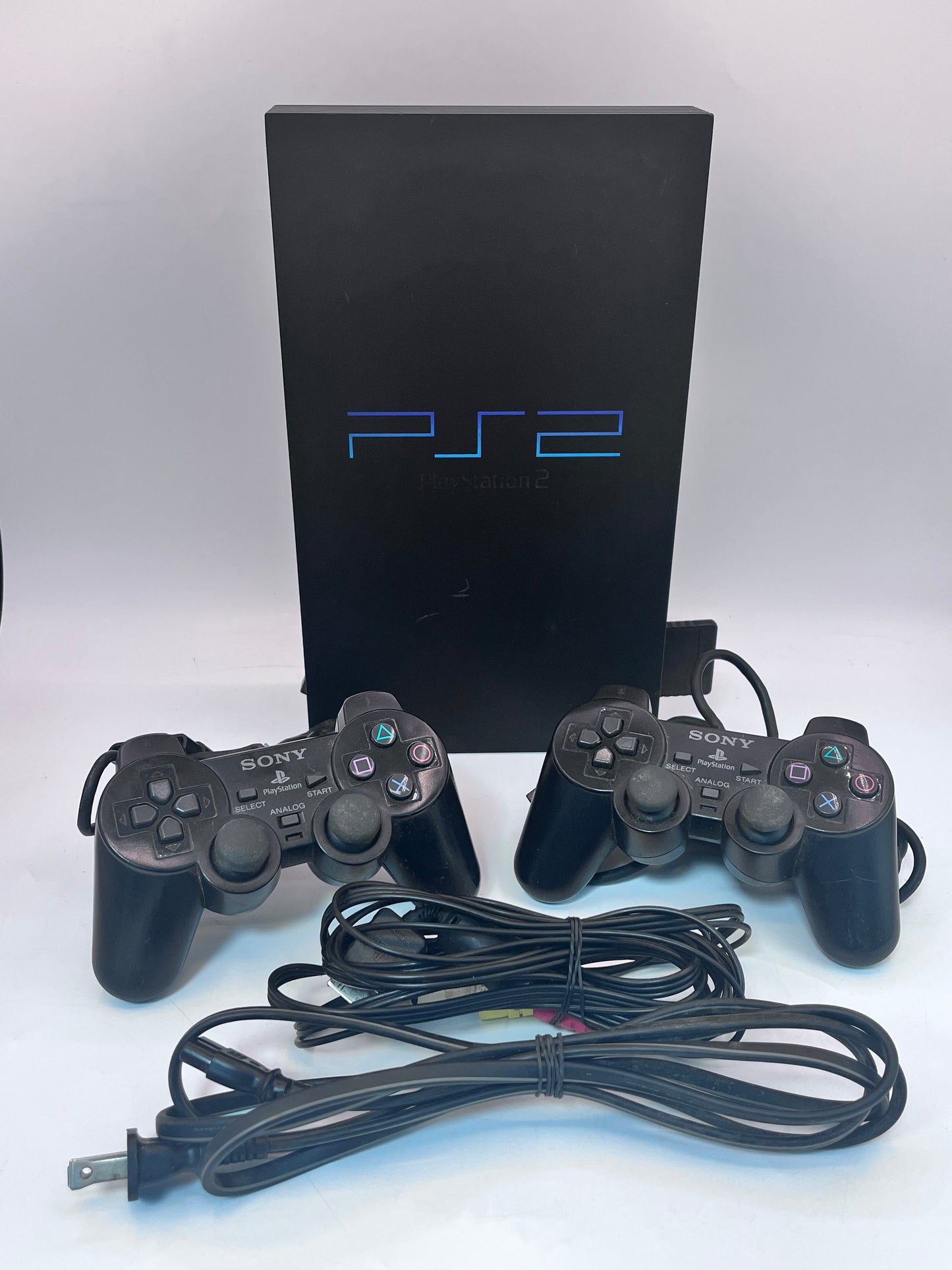 Sony PlayStation 2 PS2 Fat  Console - Black (SCPH-3001) Tested with cords and 2 controllers Free Shipping