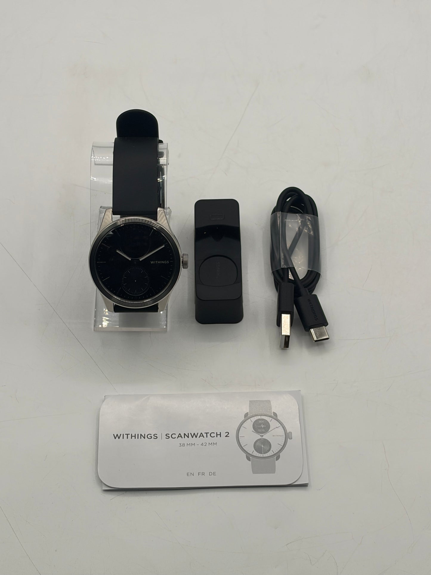 Withings ScanWatch 2 42mm Smart Watch with FKM wristband, Original Box & Add-Ons