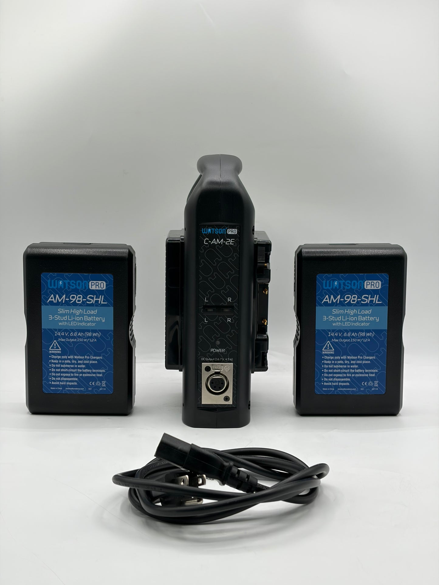 Watson Pro Dual-Position Li-ion Battery Charger with AM-98-SHL Li-ion Batteries 2x