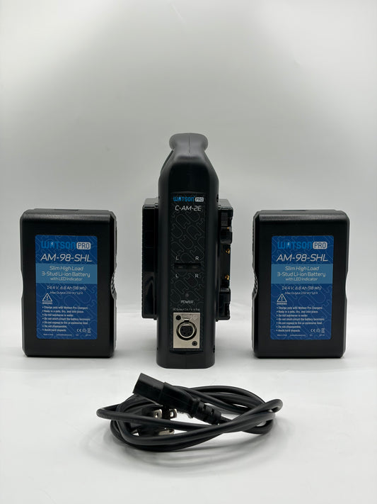 Watson Pro Dual-Position Li-ion Battery Charger with AM-98-SHL Li-ion Batteries 2x