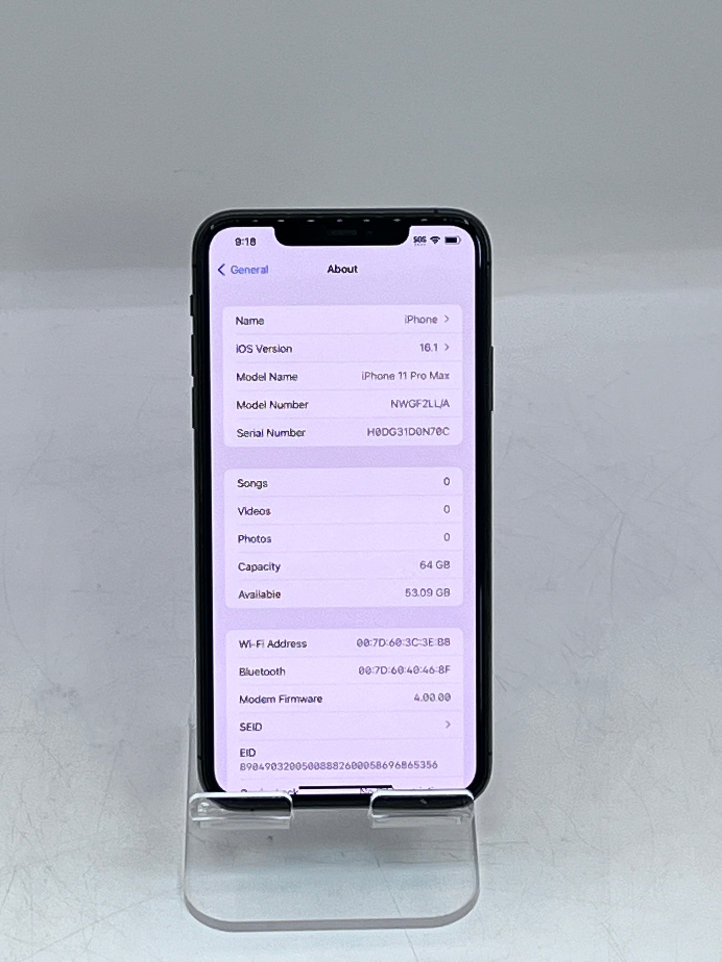 Apple iPhone 11 Pro Max A2161 Unlocked 64GB Factory Unlocked NWGH2LL/A Space Gray