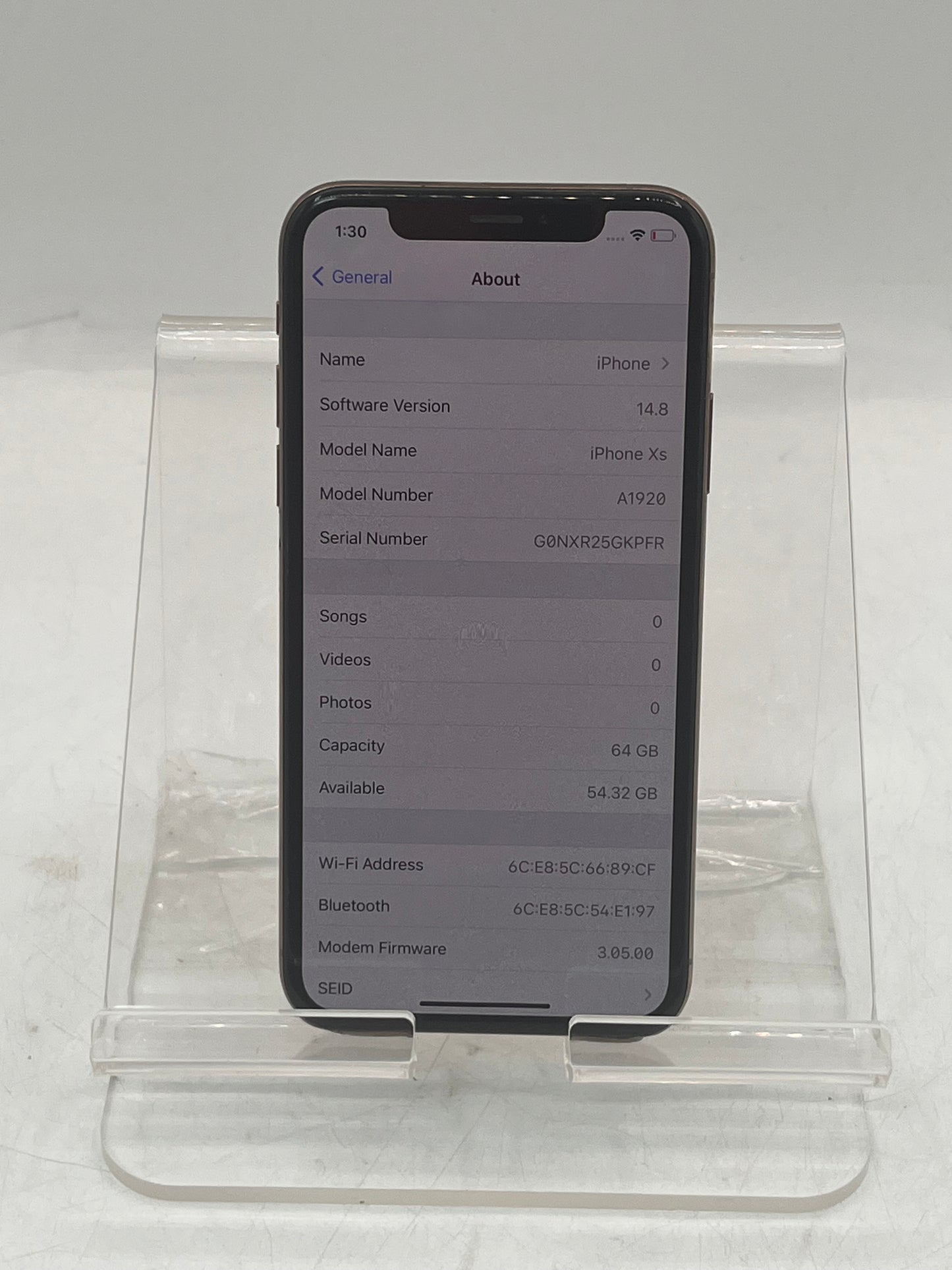Apple iPhone XS 64GB  MT8W2LL/A A1920 Cell Phone - Gold READ