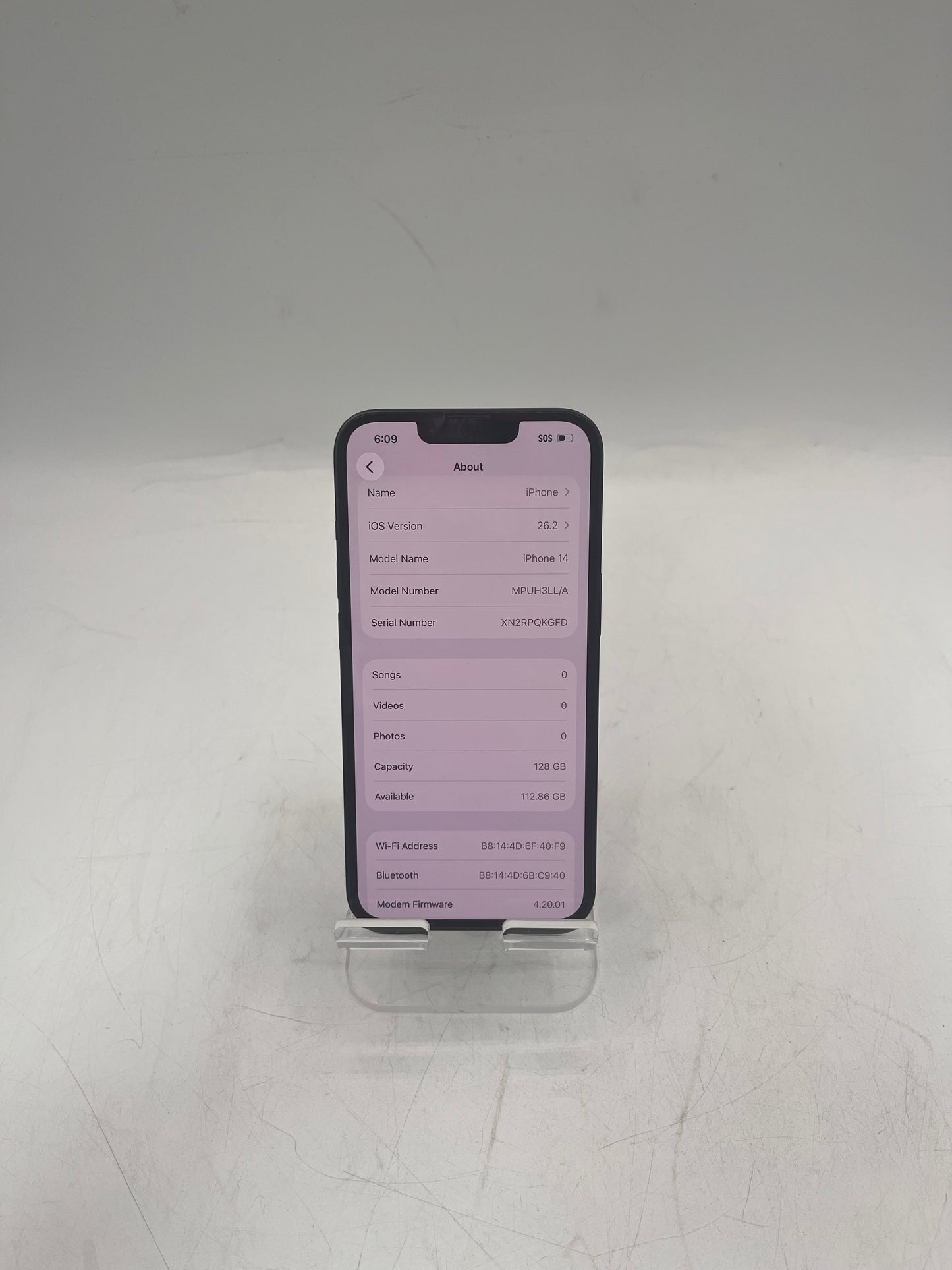 Unlocked Apple iPhone 14 MPUH3LL/A A2649 128GB - Black