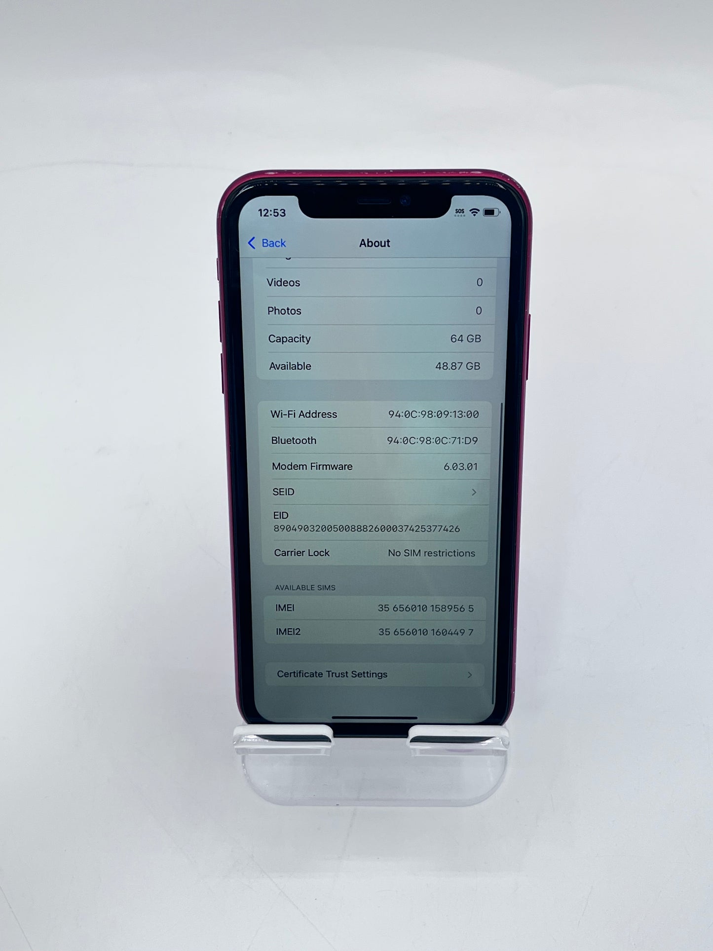 Unlocked Apple iPhone 11 6.1" 64GB 4GB MWJG2LL/A A2111 - Red