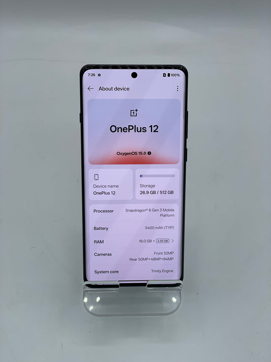 Unlocked OnePlus 12 - 512 GB - CPH2583 - Silky Black Smartphone