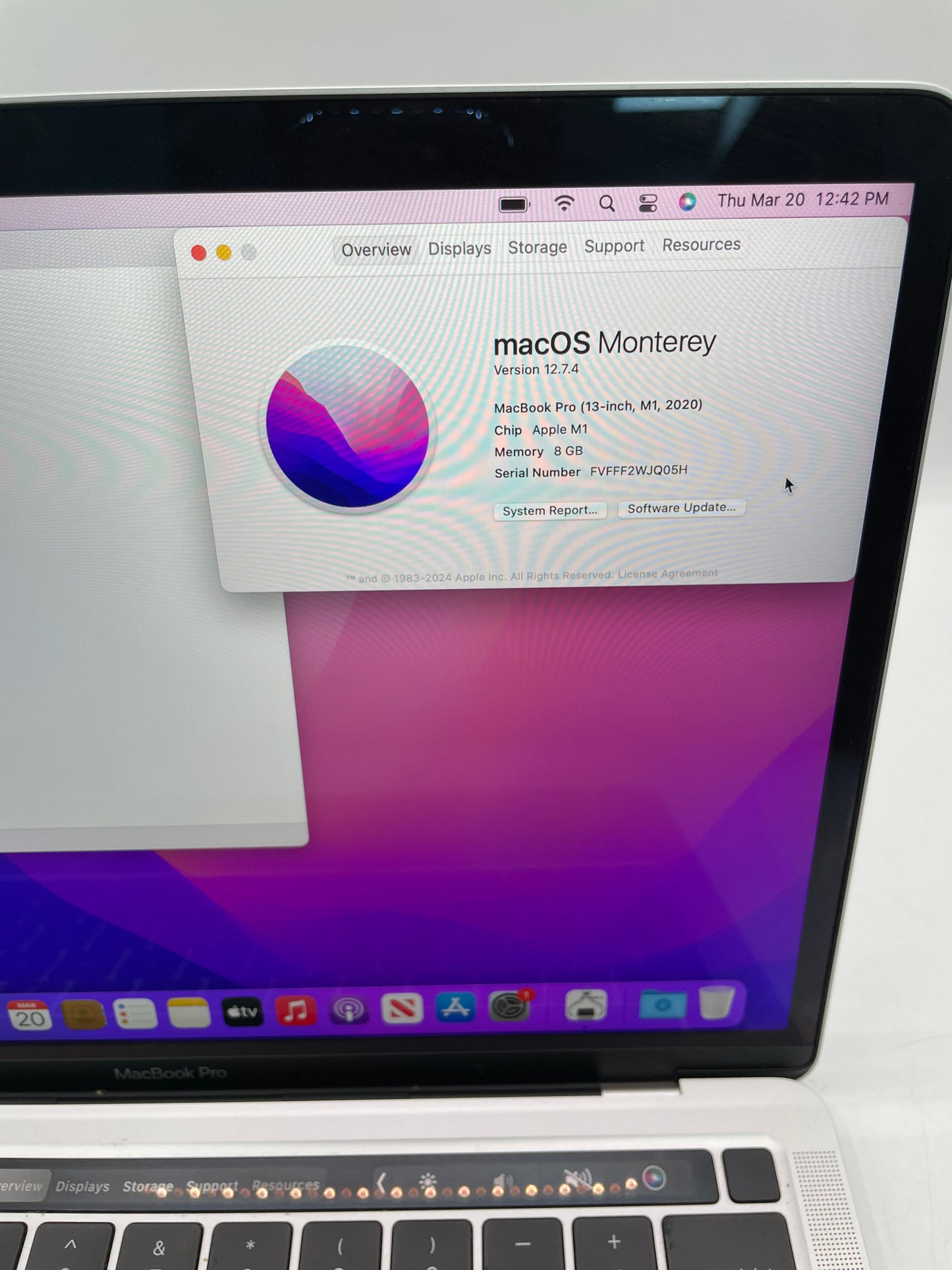 Apple MacBook Pro 2020 13in (512GB SSD, M1, 8GB) Laptop - Space Gray - MYD92LL/A