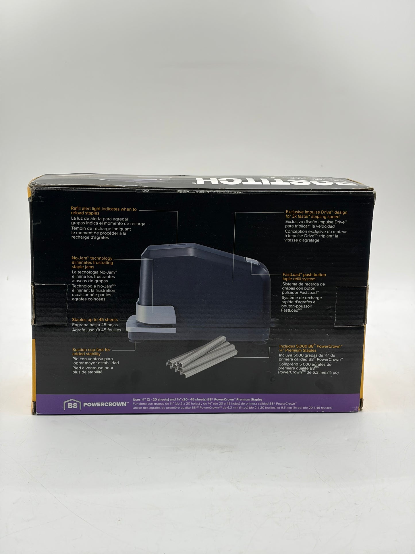 Bostitch B8E-VALUE B8 Impulse 45 Sheet Electric Stapler and Staples - Black