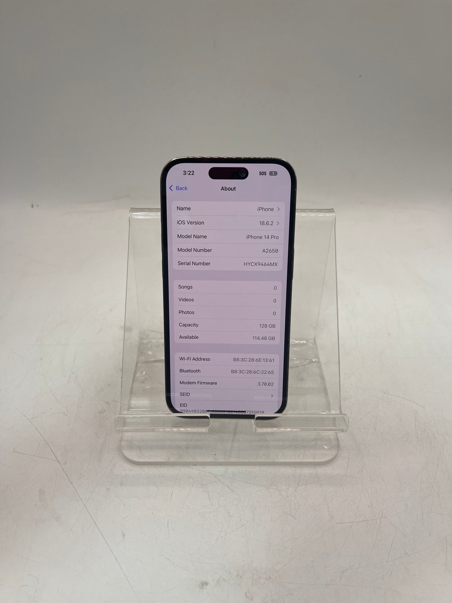 Unlocked Apple iPhone 14 Pro MQ063LL/A A2650 128GB Gold