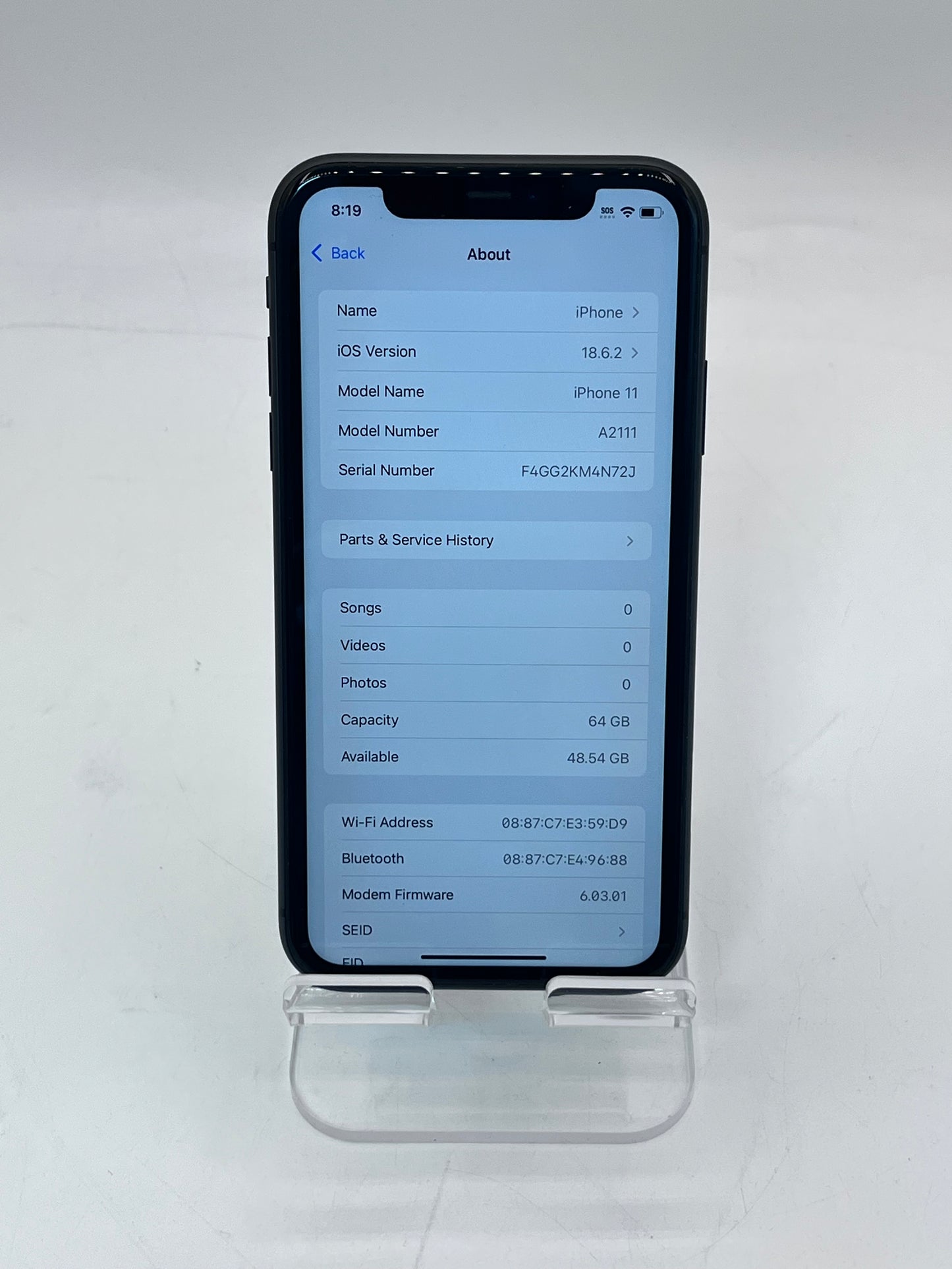 Unlocked Apple iPhone 11 6.1" A2111 MHCP3LL/A 64GB 100% BH - Black