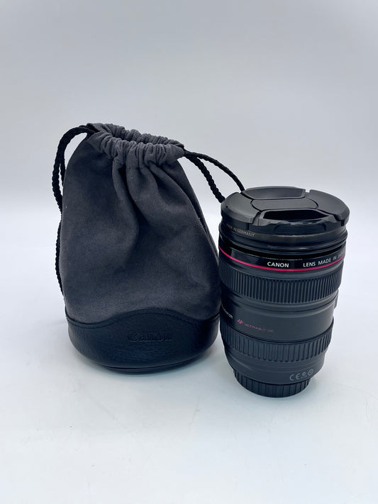 Canon EF 24-105mm F/4L IS USM Zoom Lens with Caps and Carrying Case READ