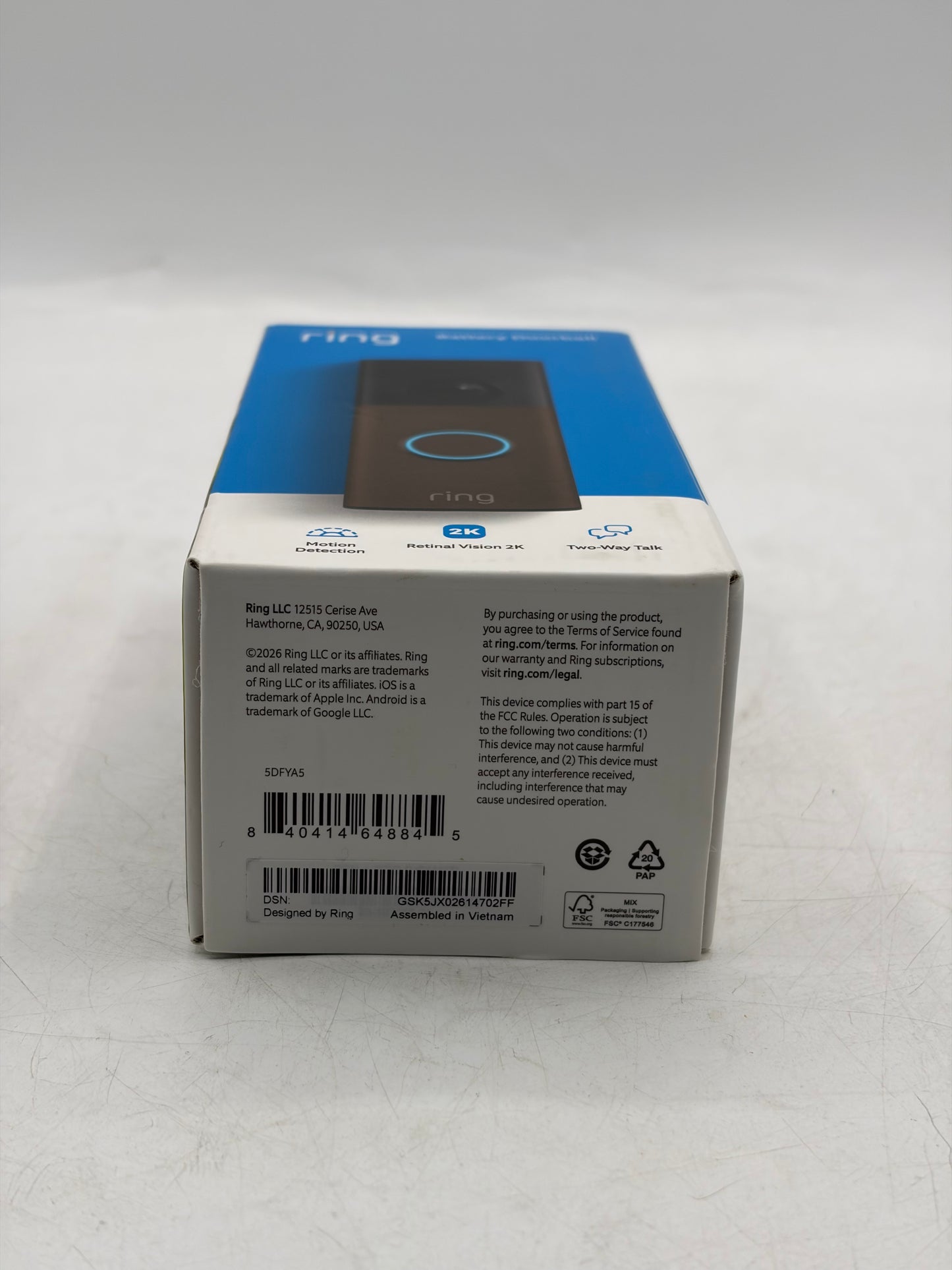 Ring - Battery Doorbell (2nd Gen) Retinal 2K with wide-angle video - Matte Mocha