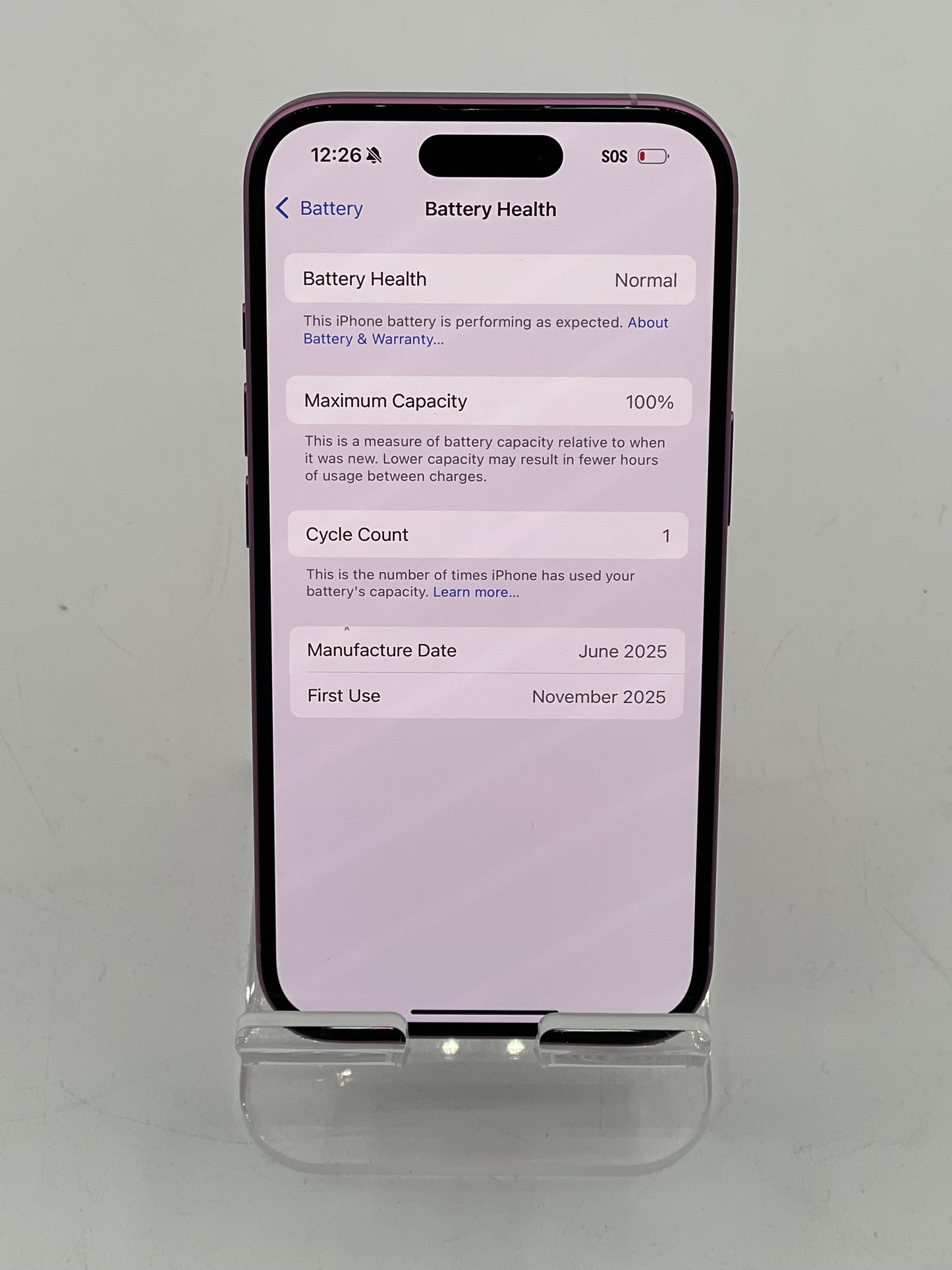 Verizon Only Apple iPhone 16 6.1" MYD03LL/A A3081 256GB - Pink 100% Battery