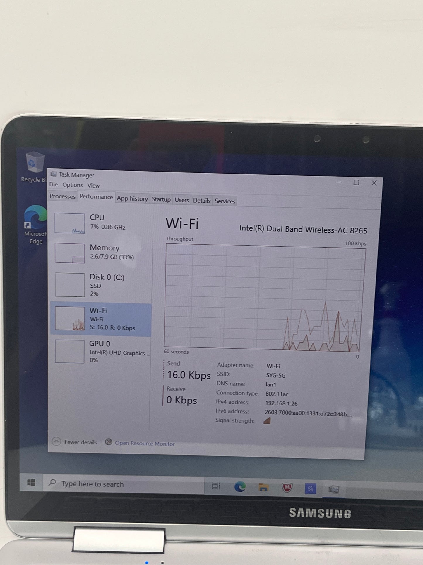 Samsung Notebook 7 Spin 7i-8550U 13.3" 256GB 8GB Laptop Black