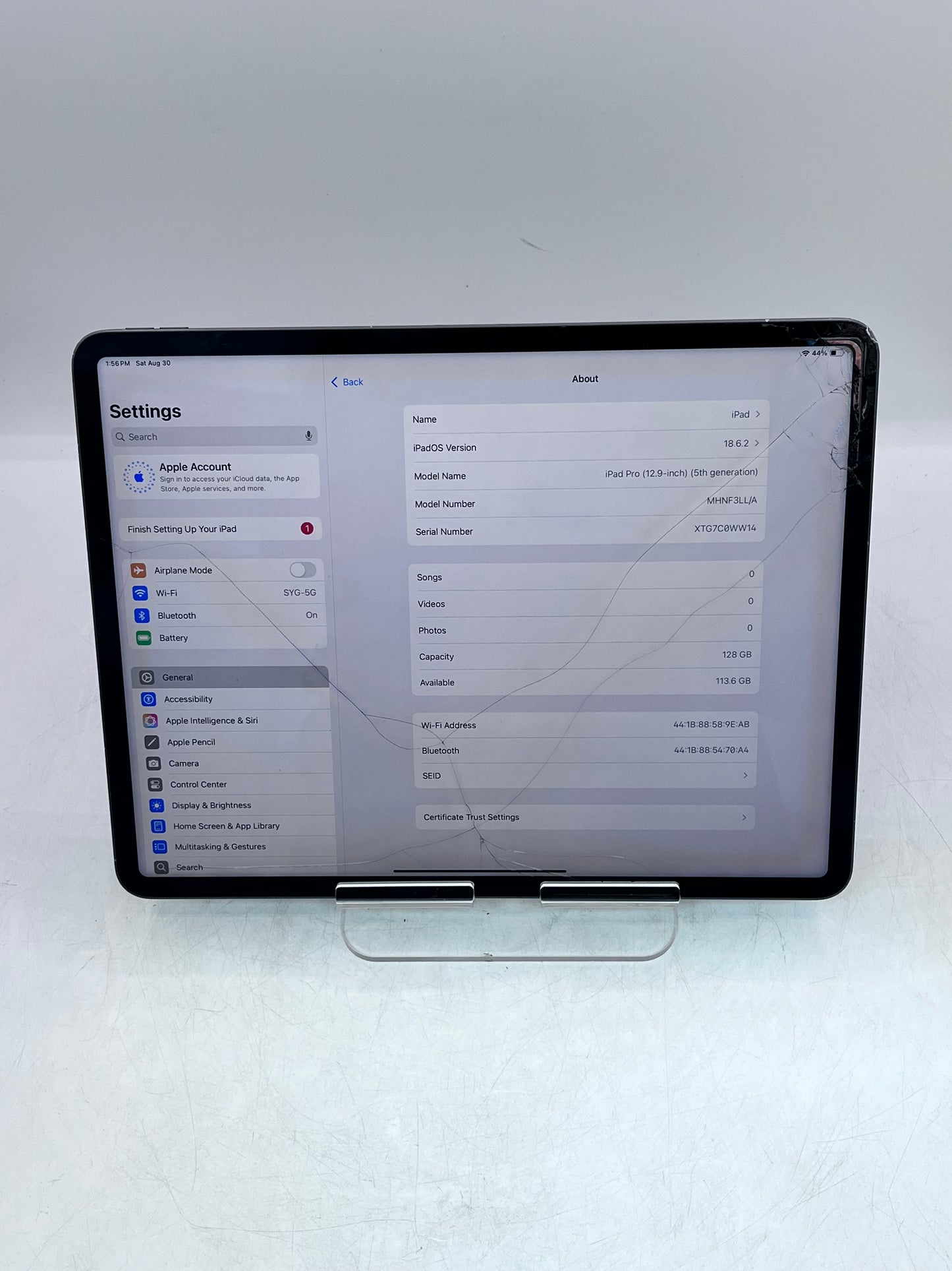 Apple iPad Pro 5th Gen 128GB Wi-Fi MHNF3LL/A A2378 - Spice Gray READ
