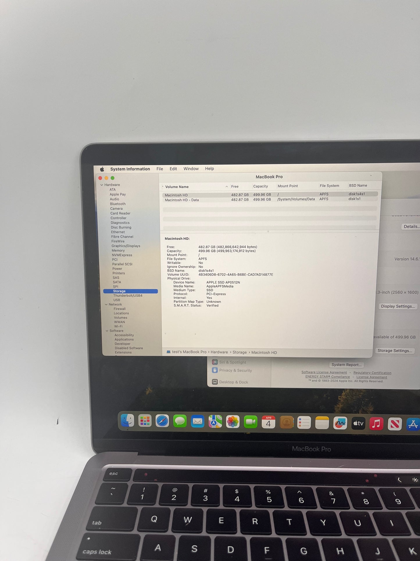 Apple MacBook Pro 13" A2251 2020 32GB RAM 512GB SSD Space Gray