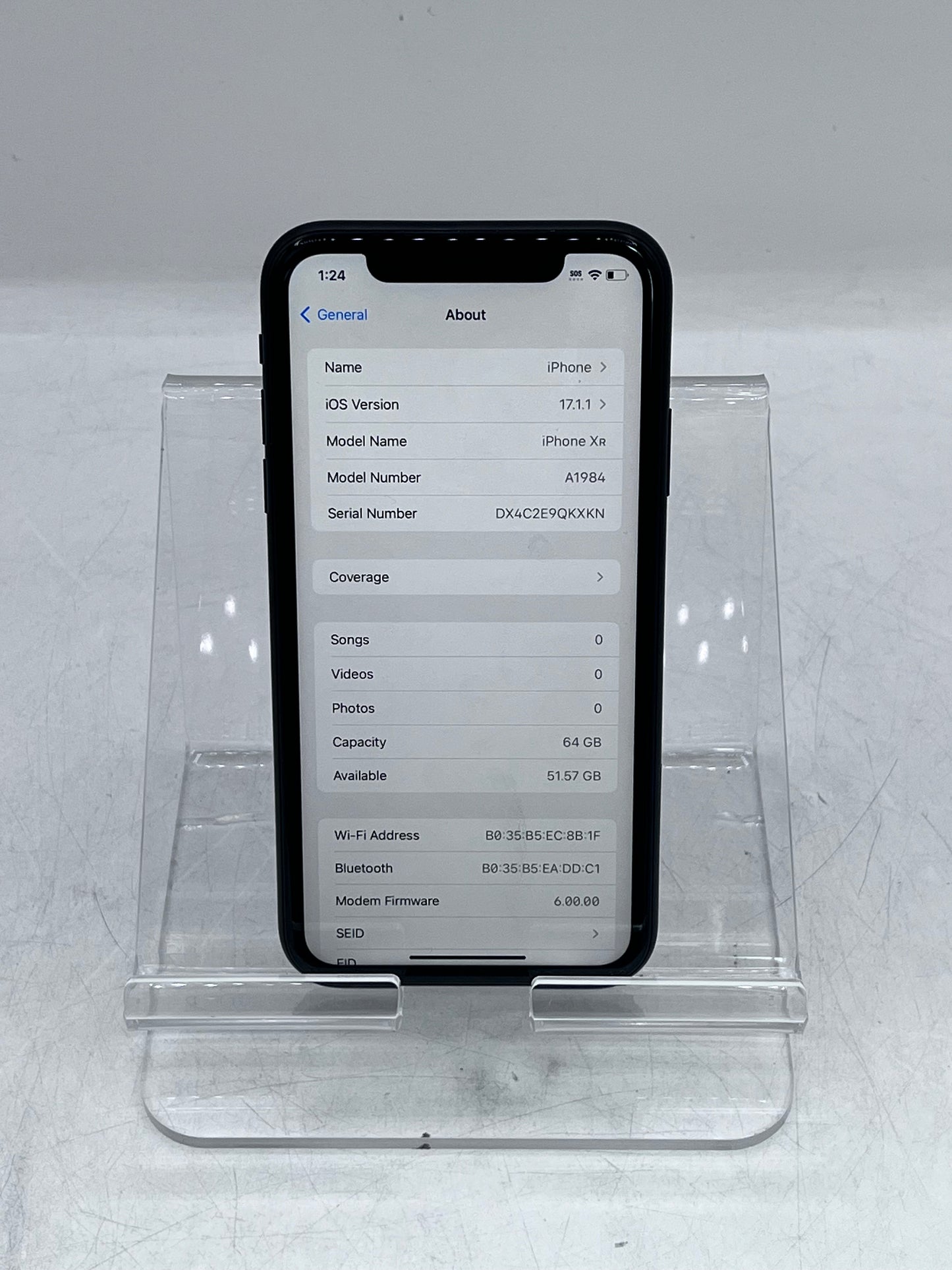Unlocked  Apple iPhone XR MT3K2LL/A A198464GB Black - Black
