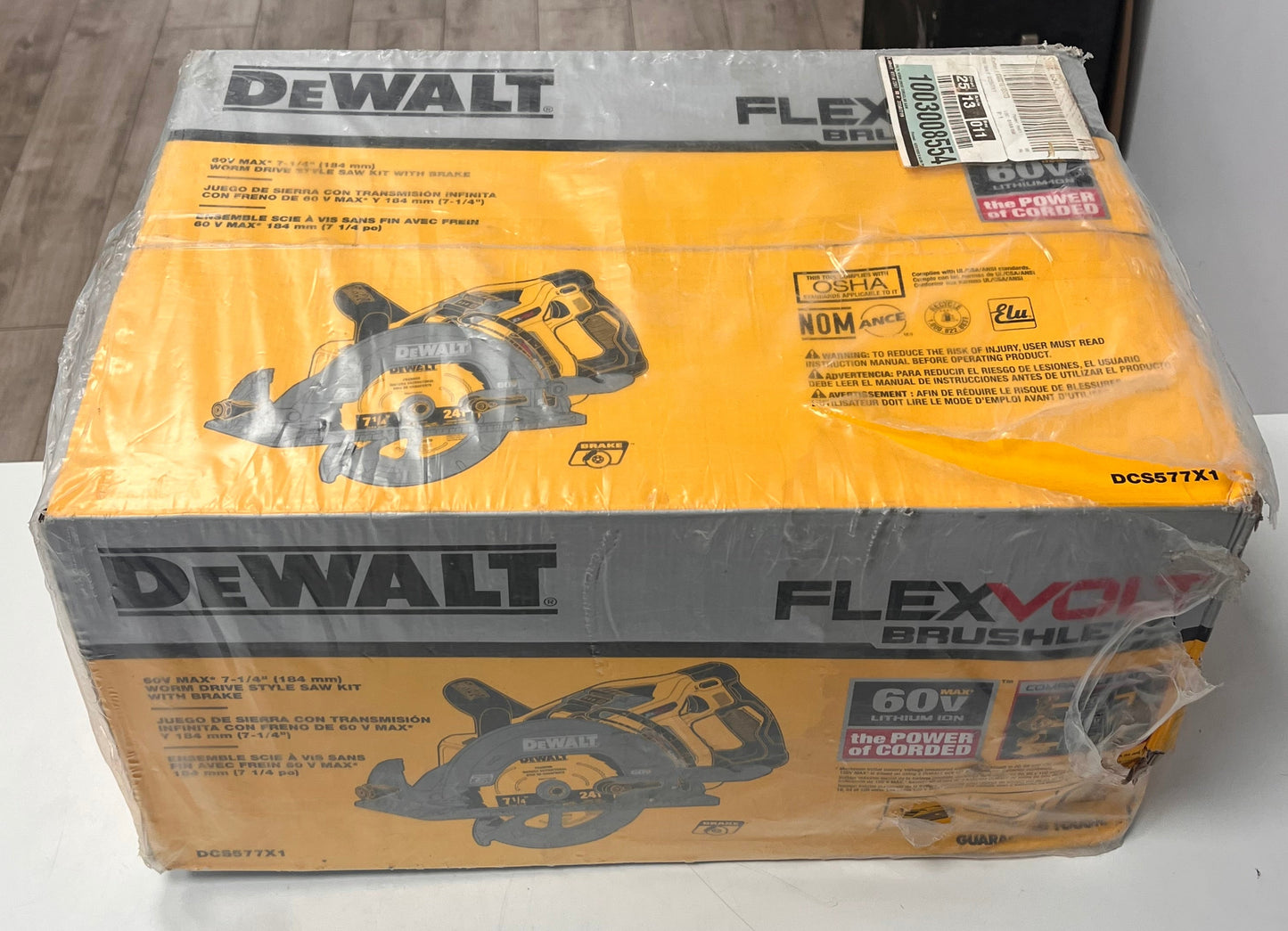 DeWalt DCS577X1 Flexvolt 60V Max 7-1/4" Cordless Wormdrive Saw Kit