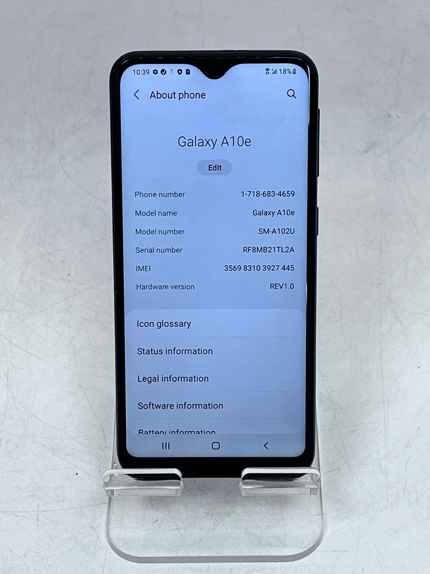 Samsung Galaxy A10E SM-S102DL  For Parts - Blue