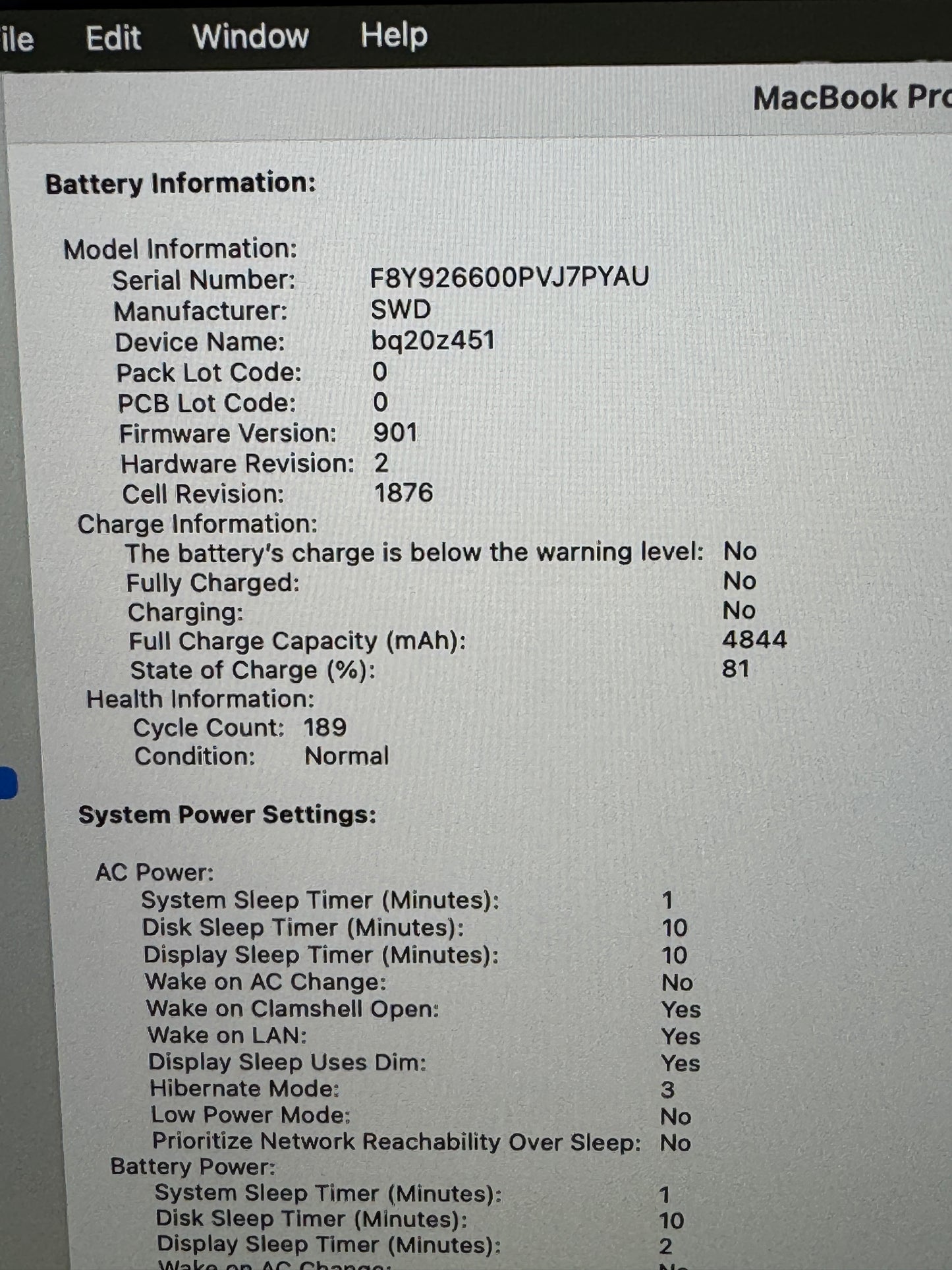 2018 Apple MacBook Pro 13" i7 @2.8GHz 16GB 1TB A1989 189 Cycle Count Space Gray