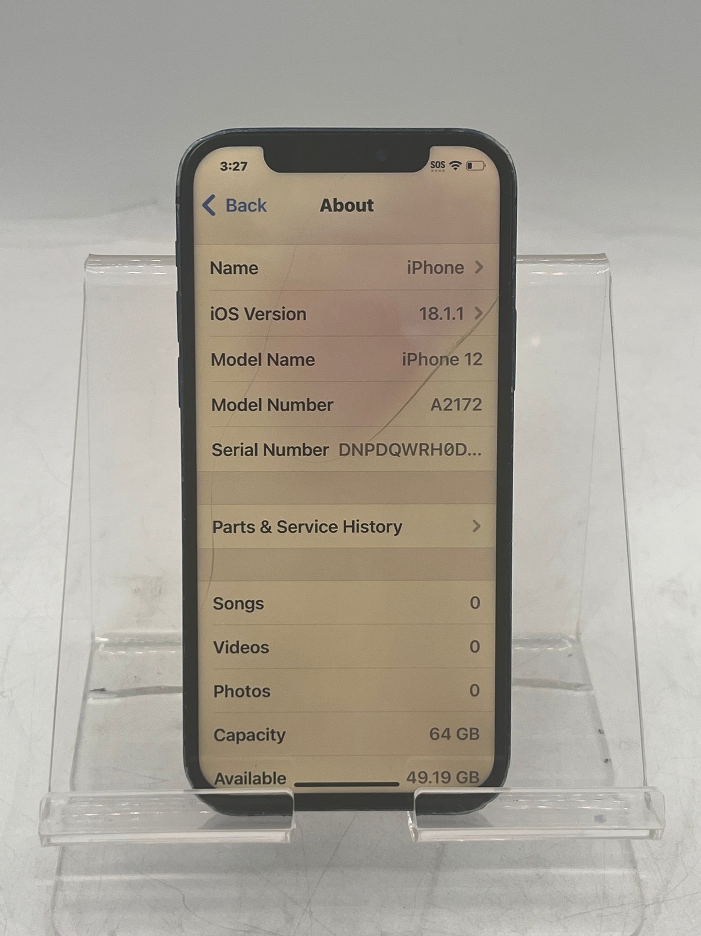 Unlocked Apple iPhone 12 MGFP3LL/A A2172 64GB BLUE FOR PARTS
