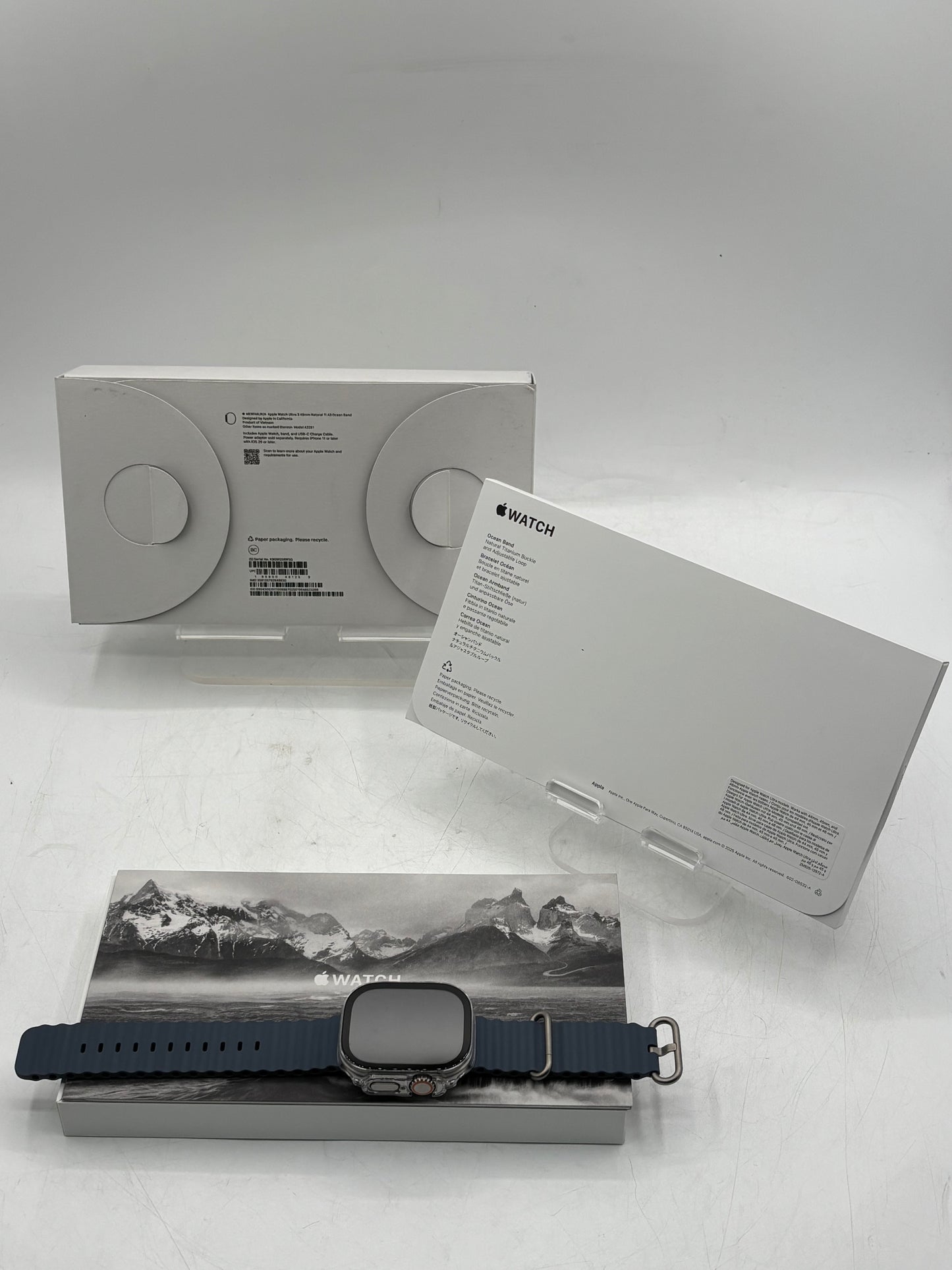 Apple Watch Ultra 3 49mm Cell Natural Titanium Anchor Blue Ocean Band MEWH4LW/A
