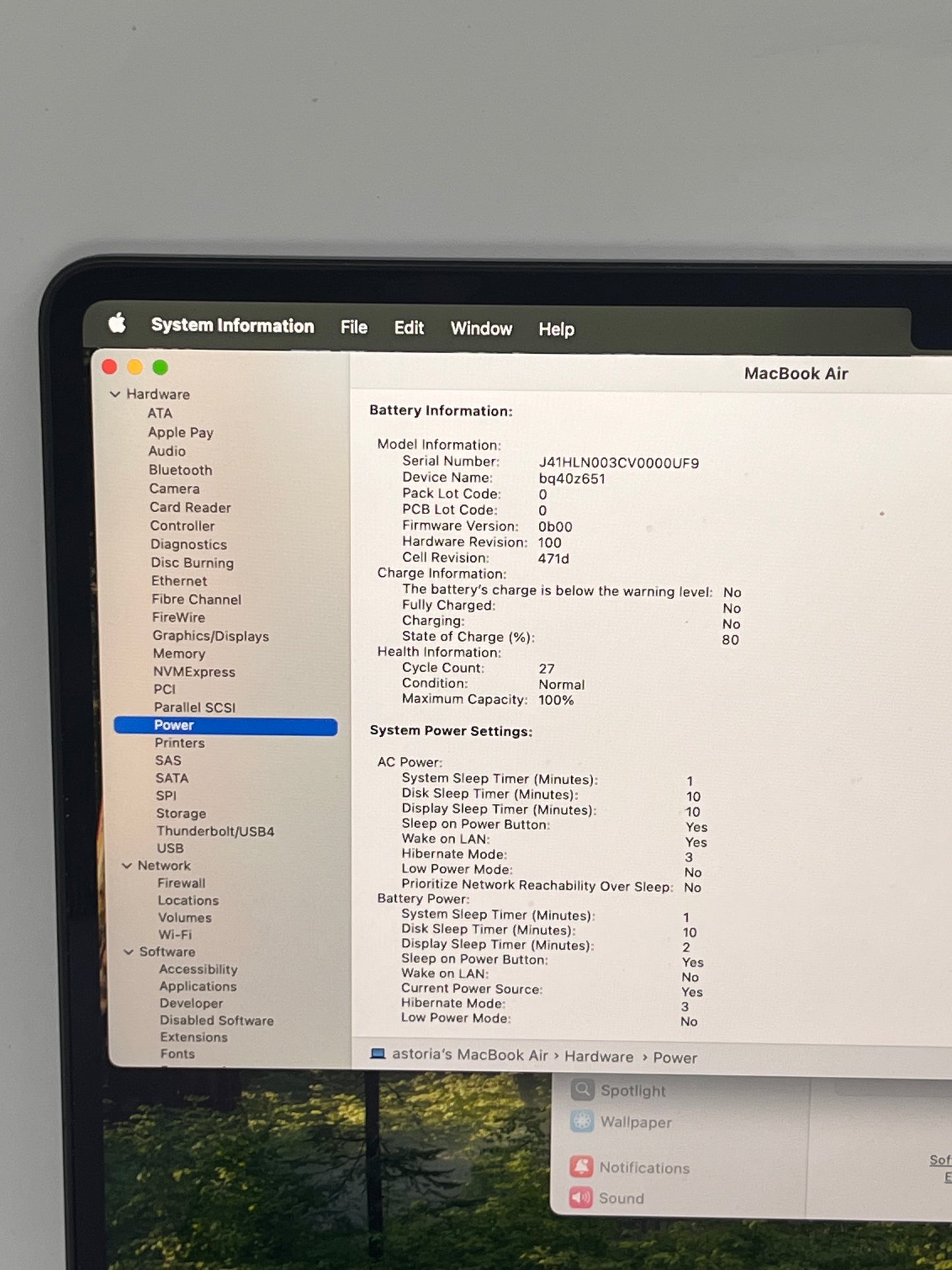 2025 Apple MacBook Air 13" M4 10C/8C 16GB 512GB Midnight A3240 27 Cycle Count