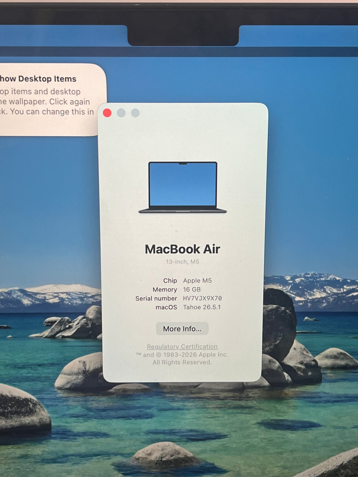 2026 Apple MacBook Air 13" M5 4.6GHz 16GB RAM 512GB SSD A3449 7 Cycle Count