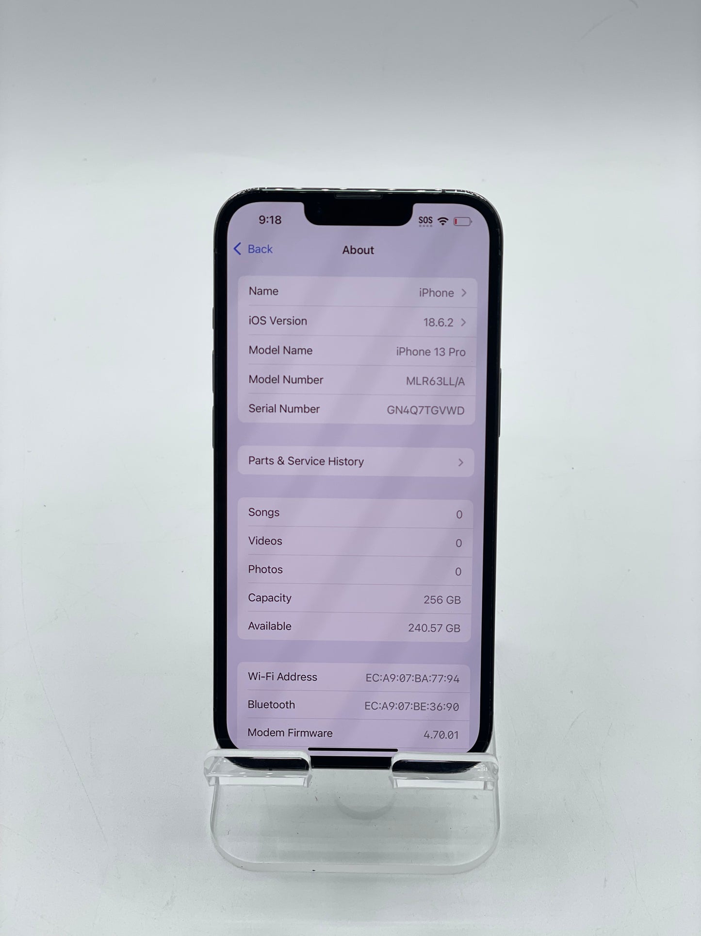 Unlocked Apple iPhone 13 Pro A2483 MLR63LL/A 256GB Space Gray